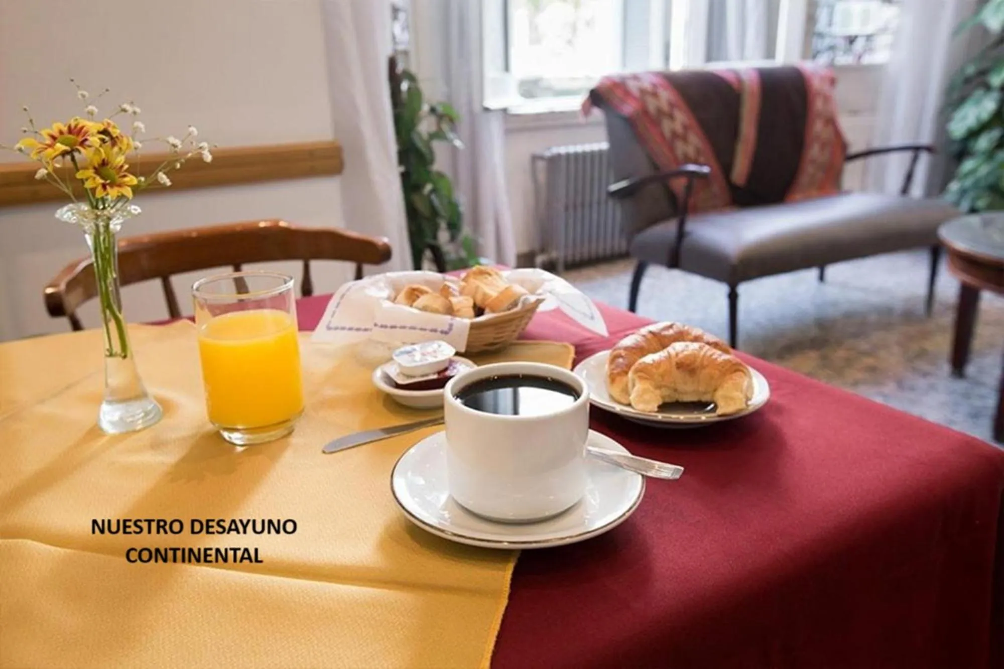 Continental breakfast in Novel Hotel
