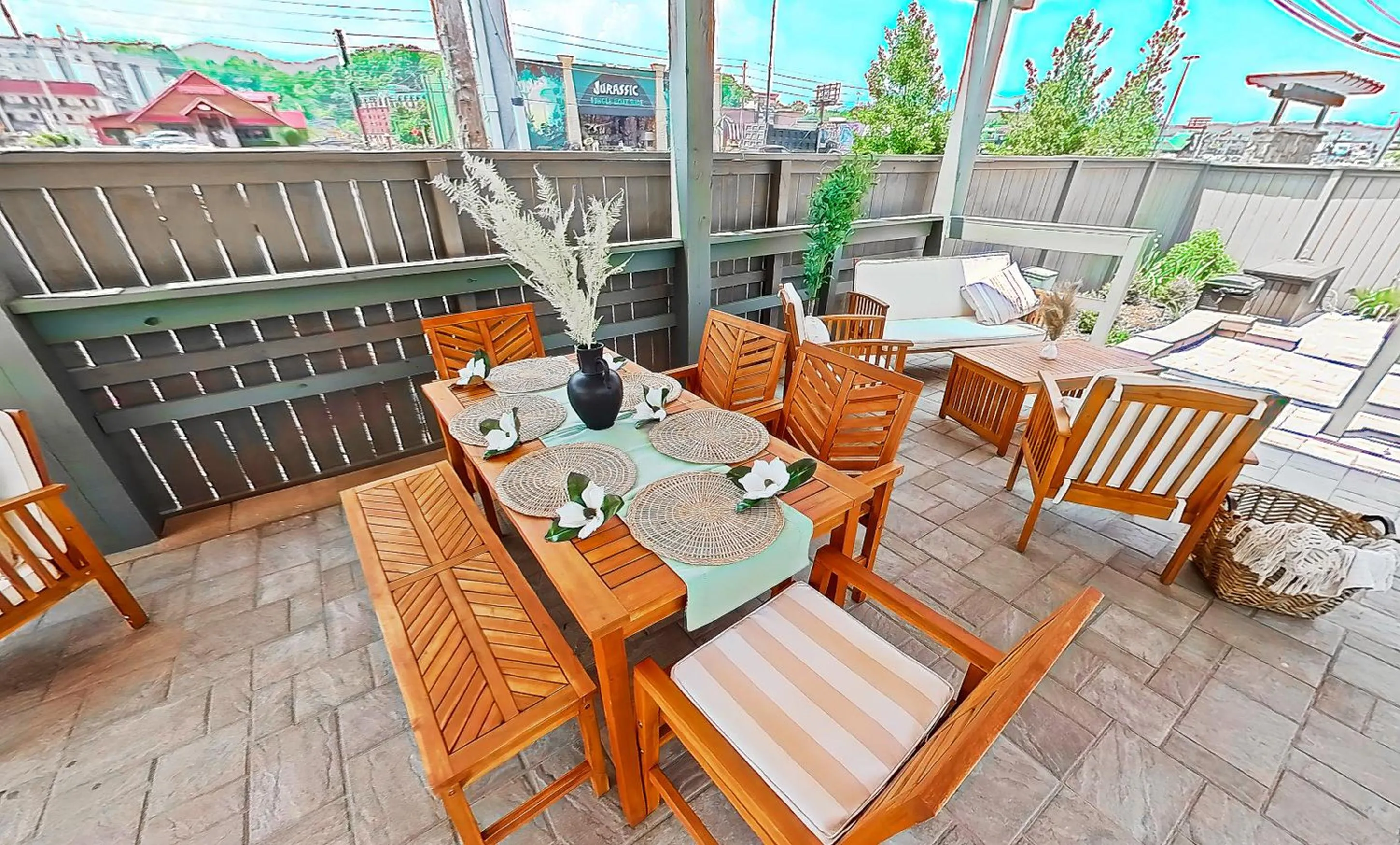 Patio in Arbors at Island Landing Hotel & Suites