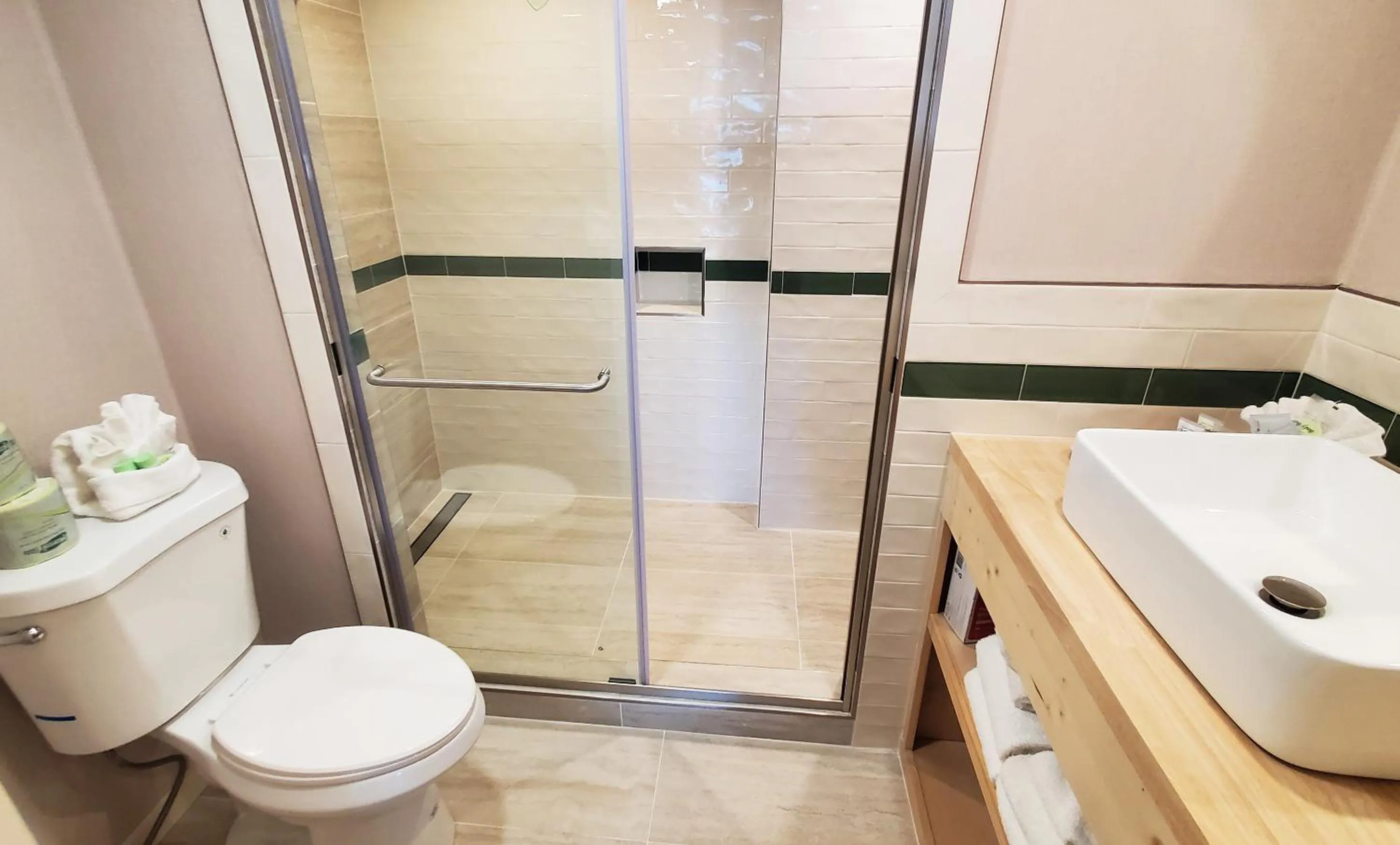 Shower in Arbors at Island Landing Hotel & Suites