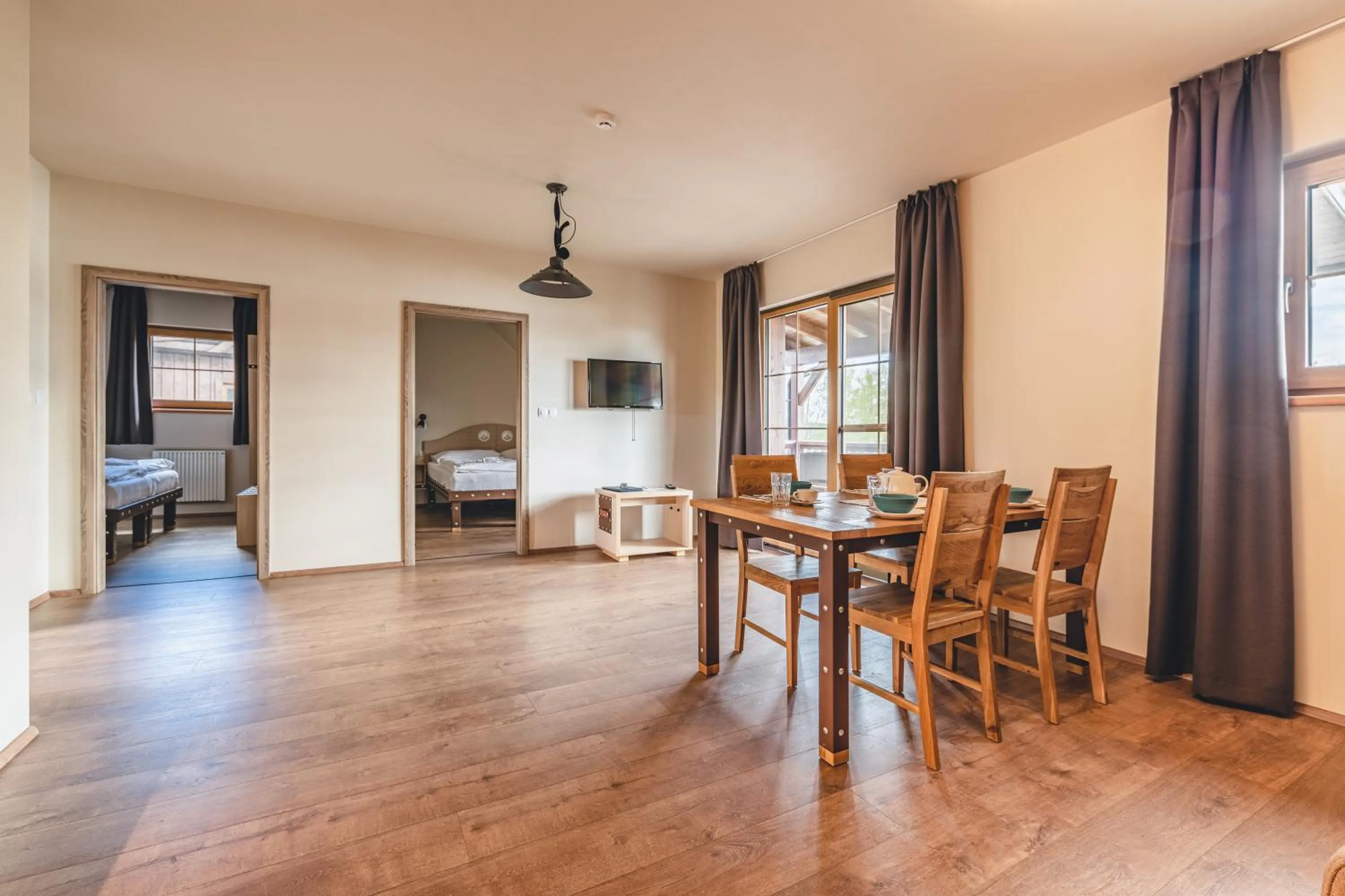 Kitchen or kitchenette, Bed in Hotel Resort Relax