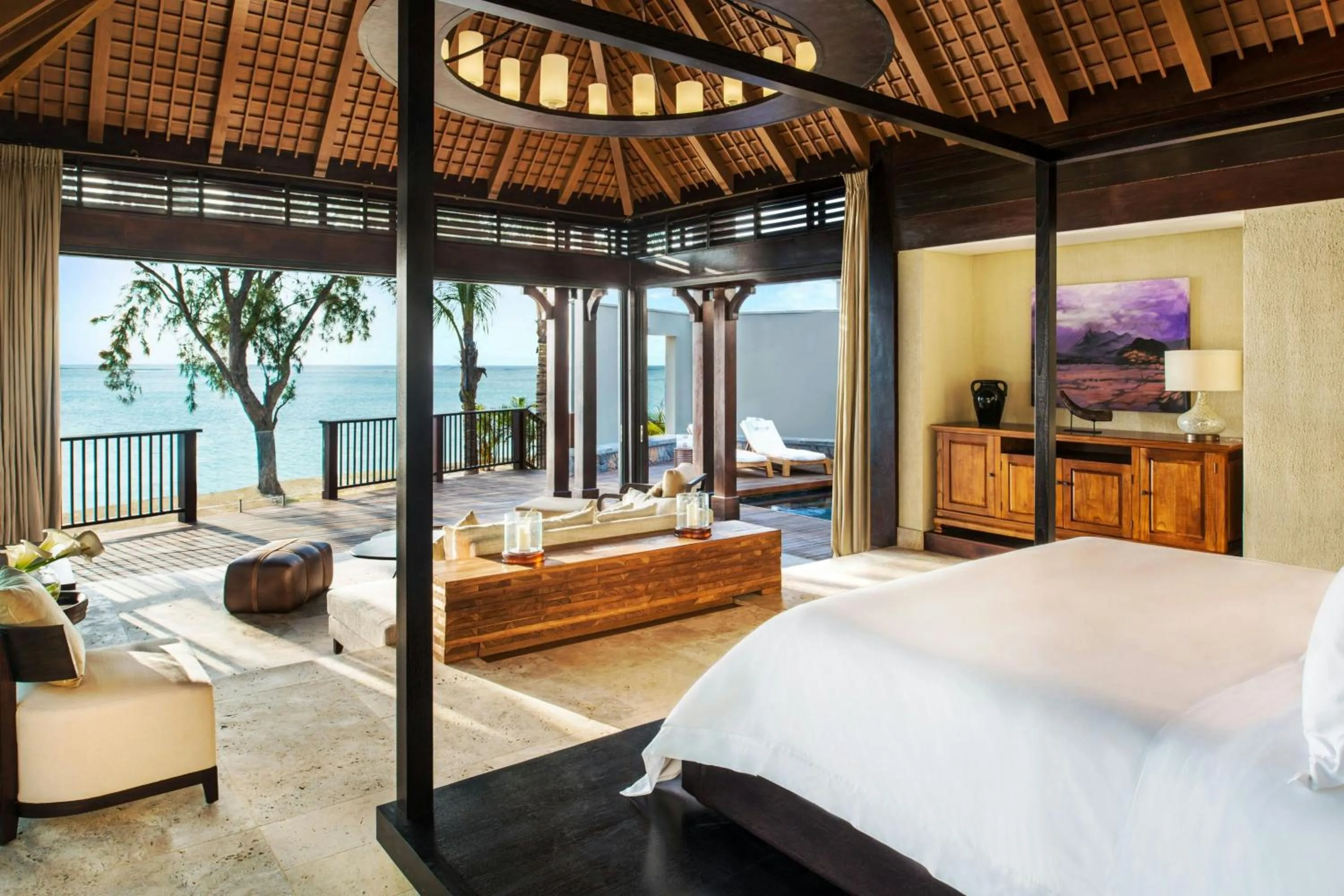 Beach, Bed in The St. Regis Le Morne Resort, Mauritius