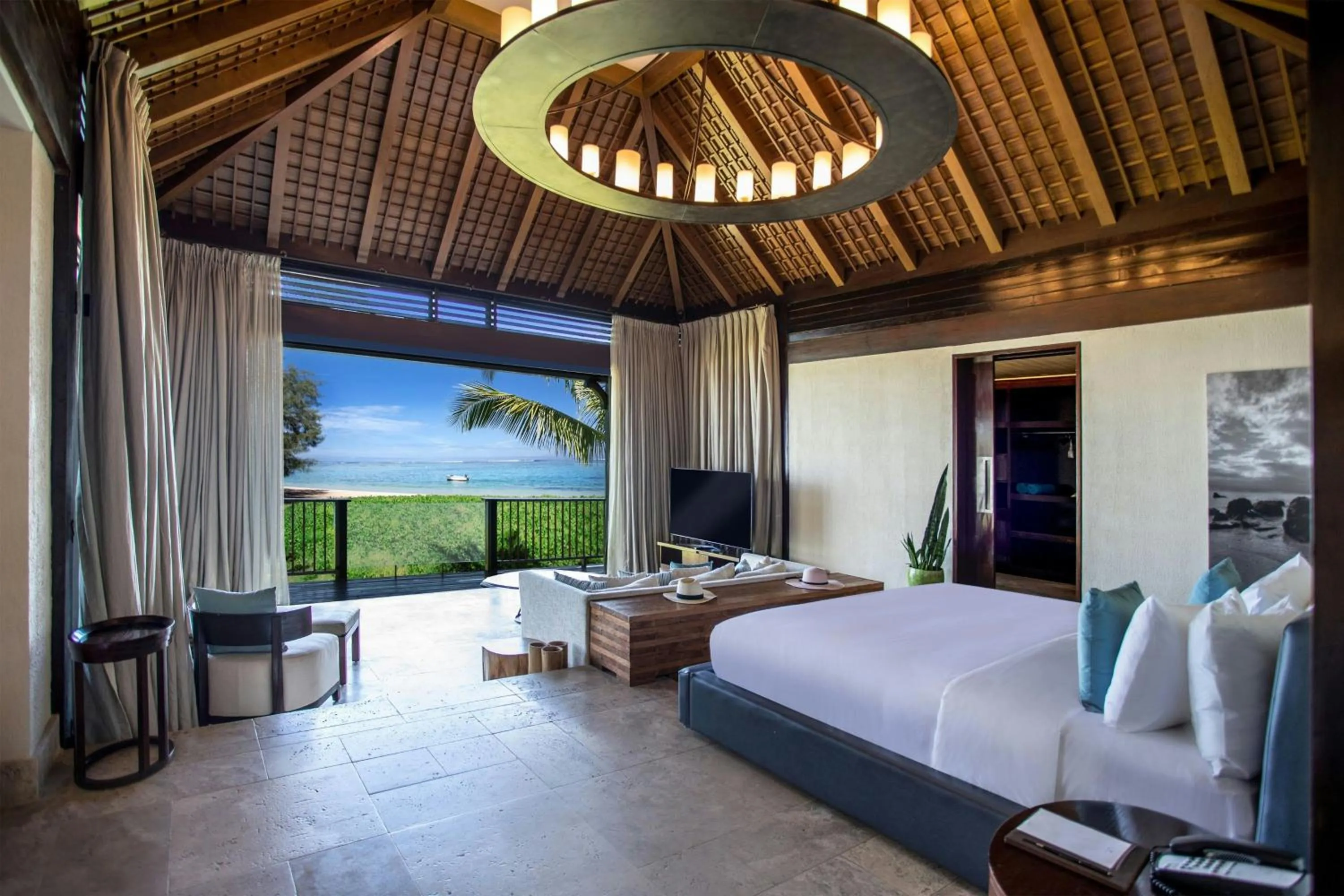 Beach, Bed in The St. Regis Le Morne Resort, Mauritius