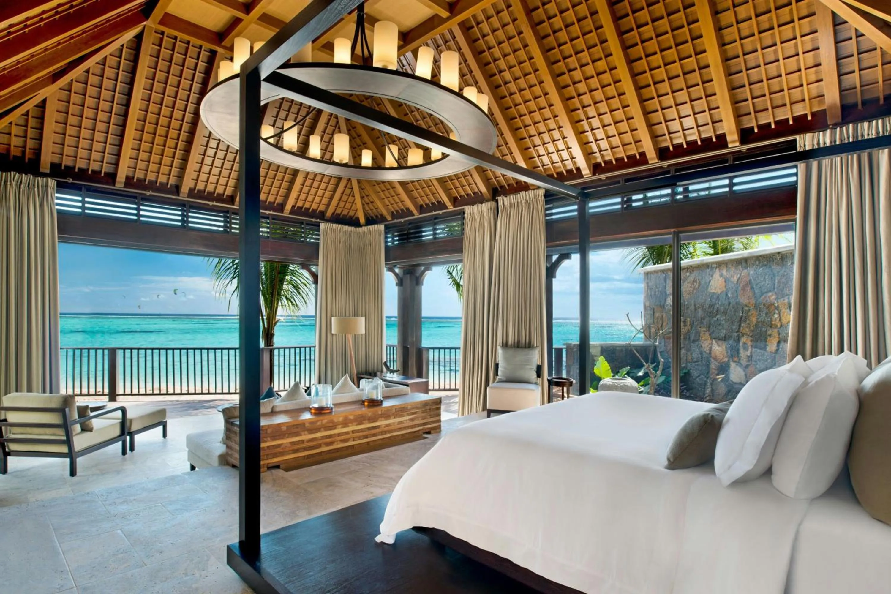 Beach, Bed in The St. Regis Le Morne Resort, Mauritius
