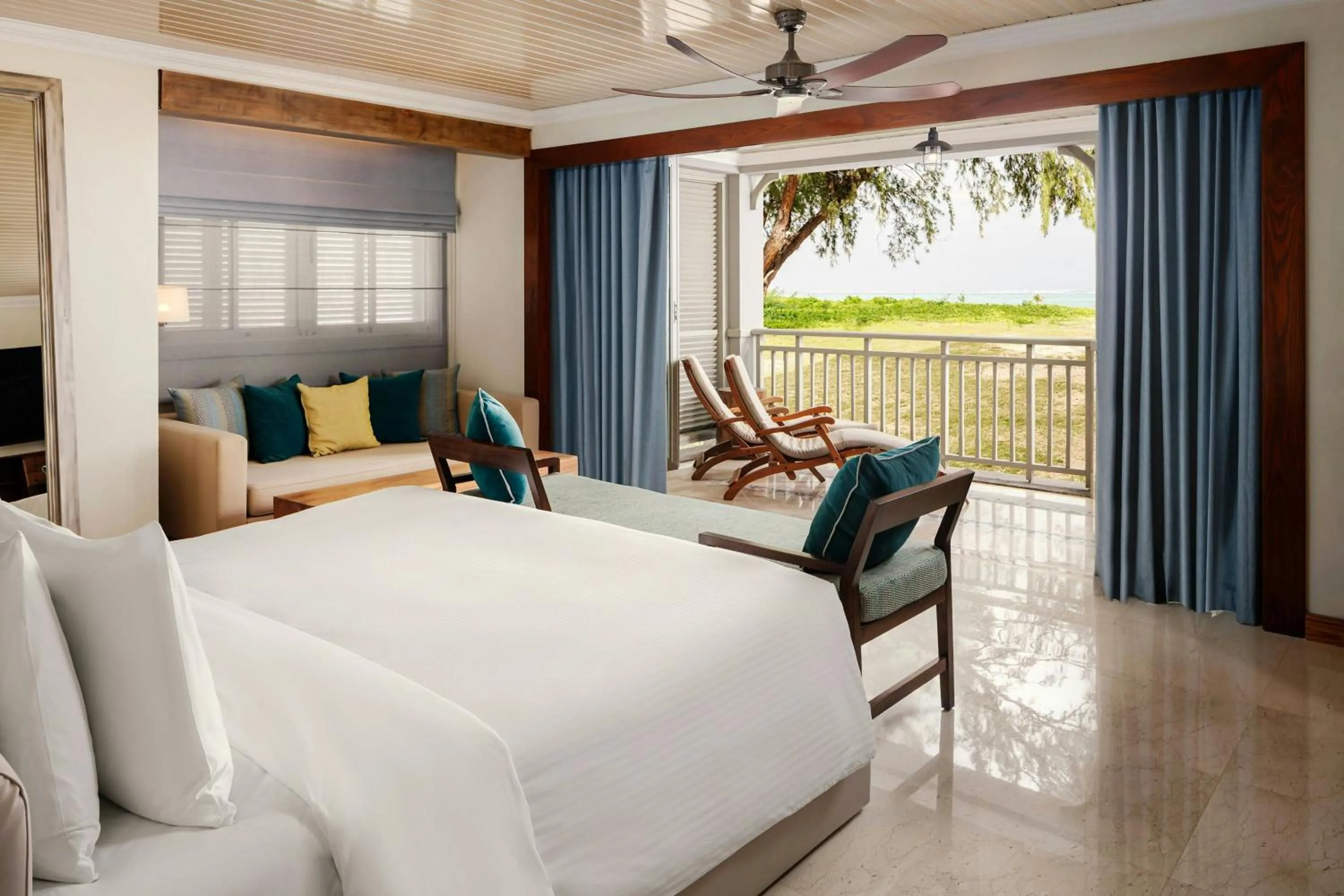 Beach, Bed in The St. Regis Le Morne Resort, Mauritius