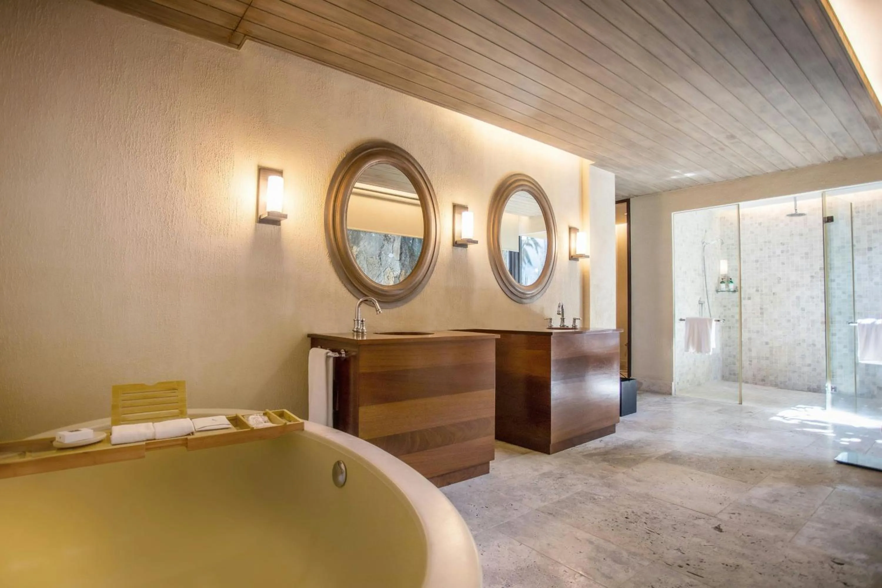 Bathroom, Bed in The St. Regis Le Morne Resort, Mauritius