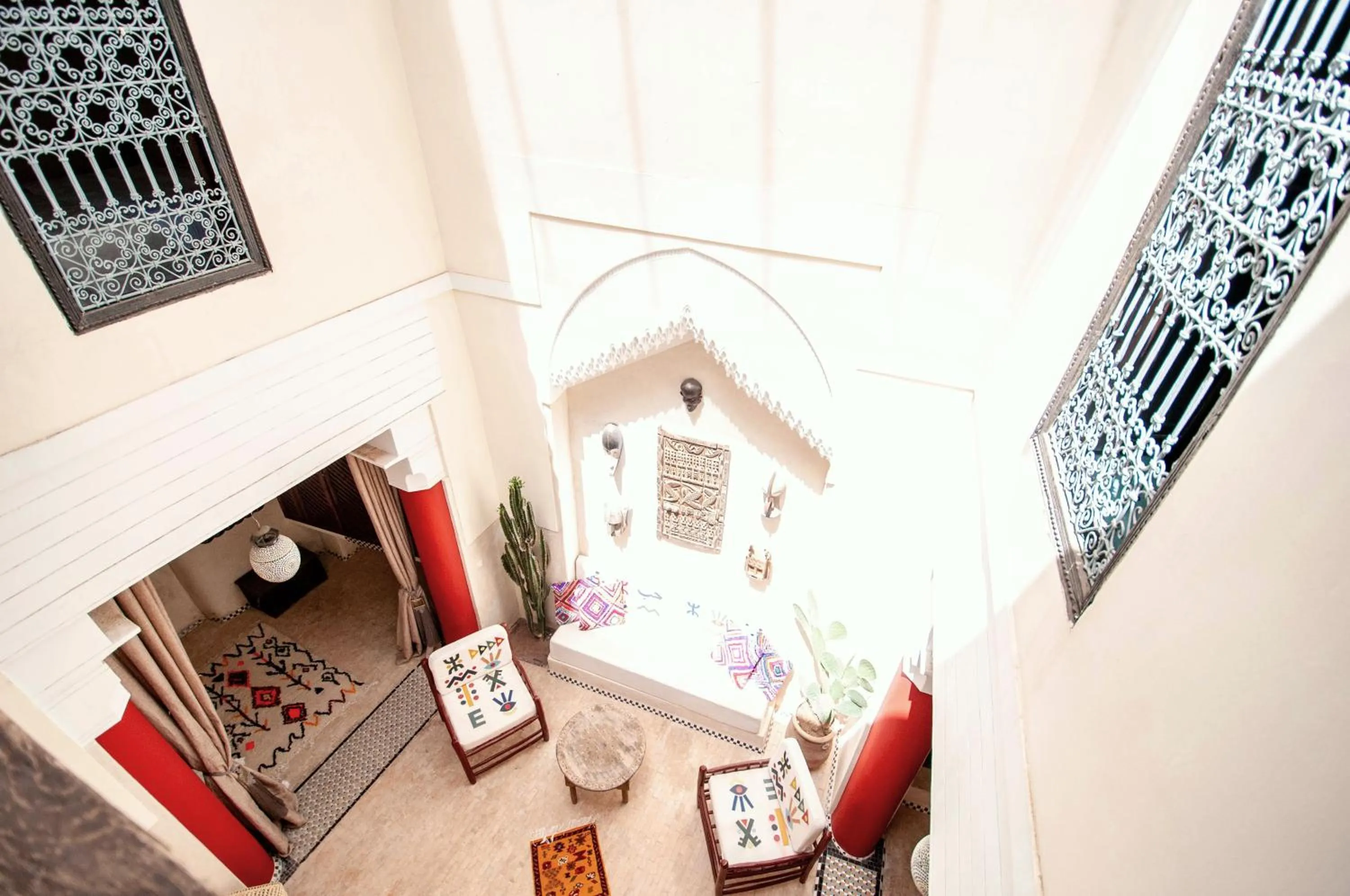 Patio, Bed in Riad Chorfa