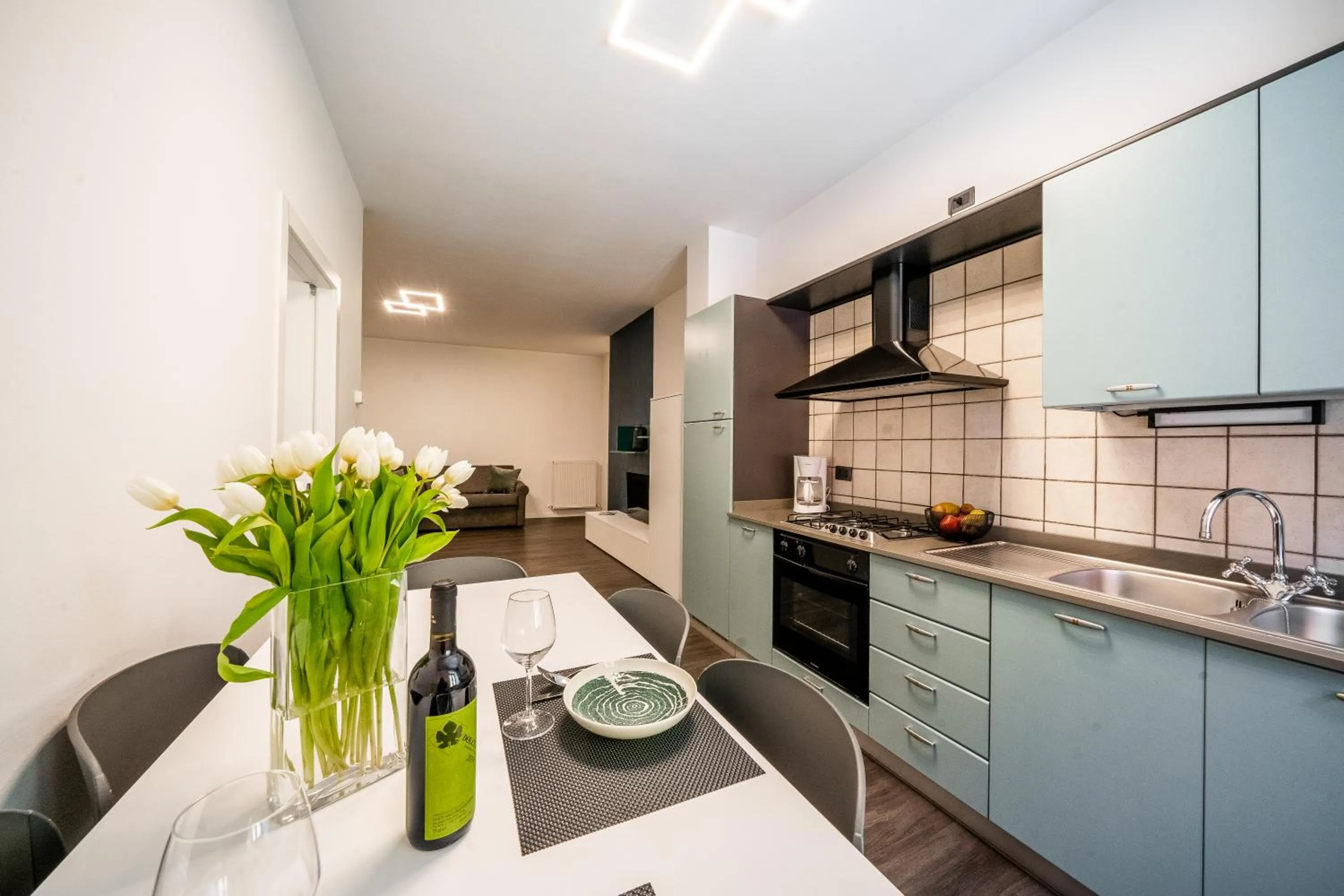 Kitchen or kitchenette in Appartamenti Vasco Renna Surf Center