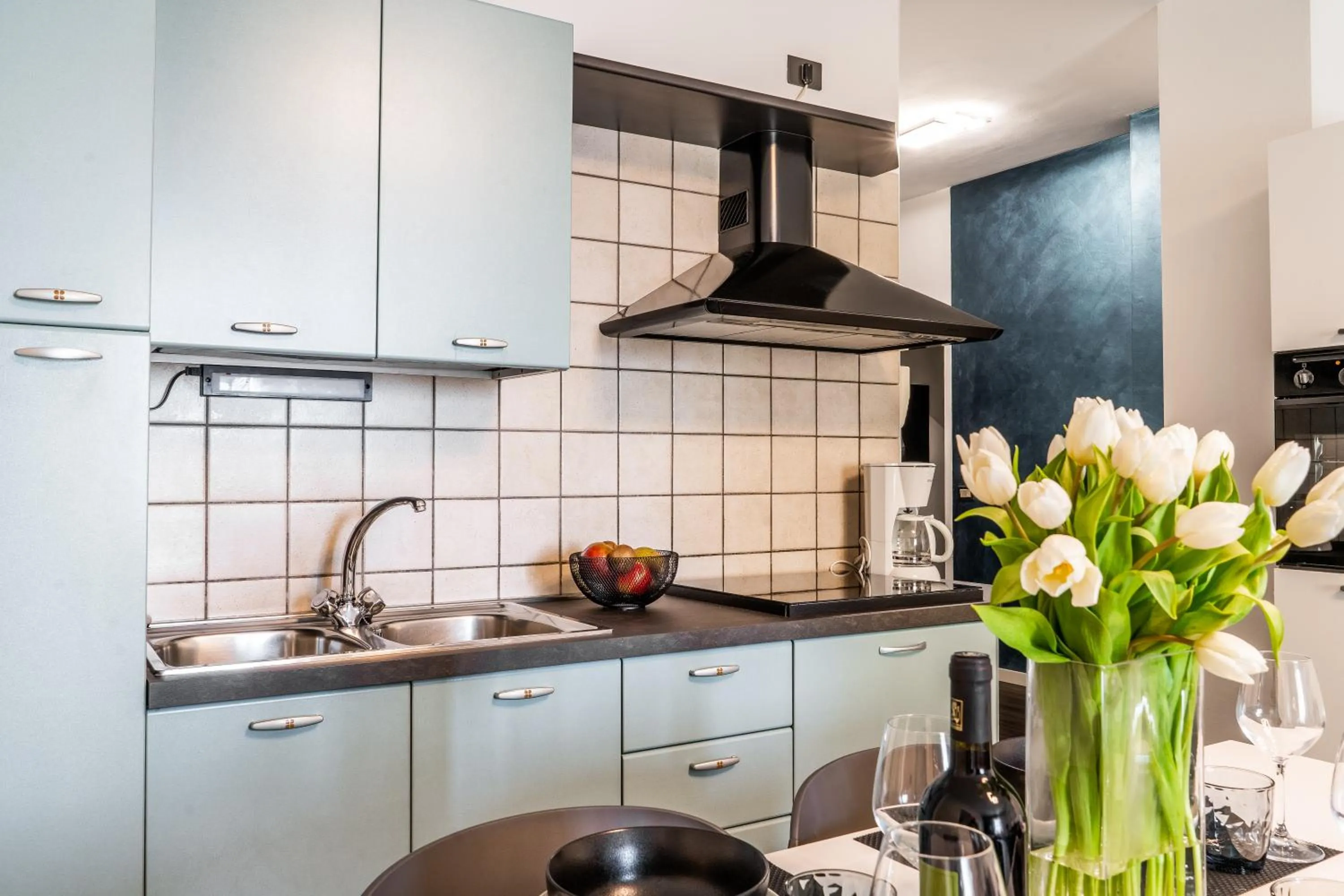 Kitchen or kitchenette in Appartamenti Vasco Renna Surf Center