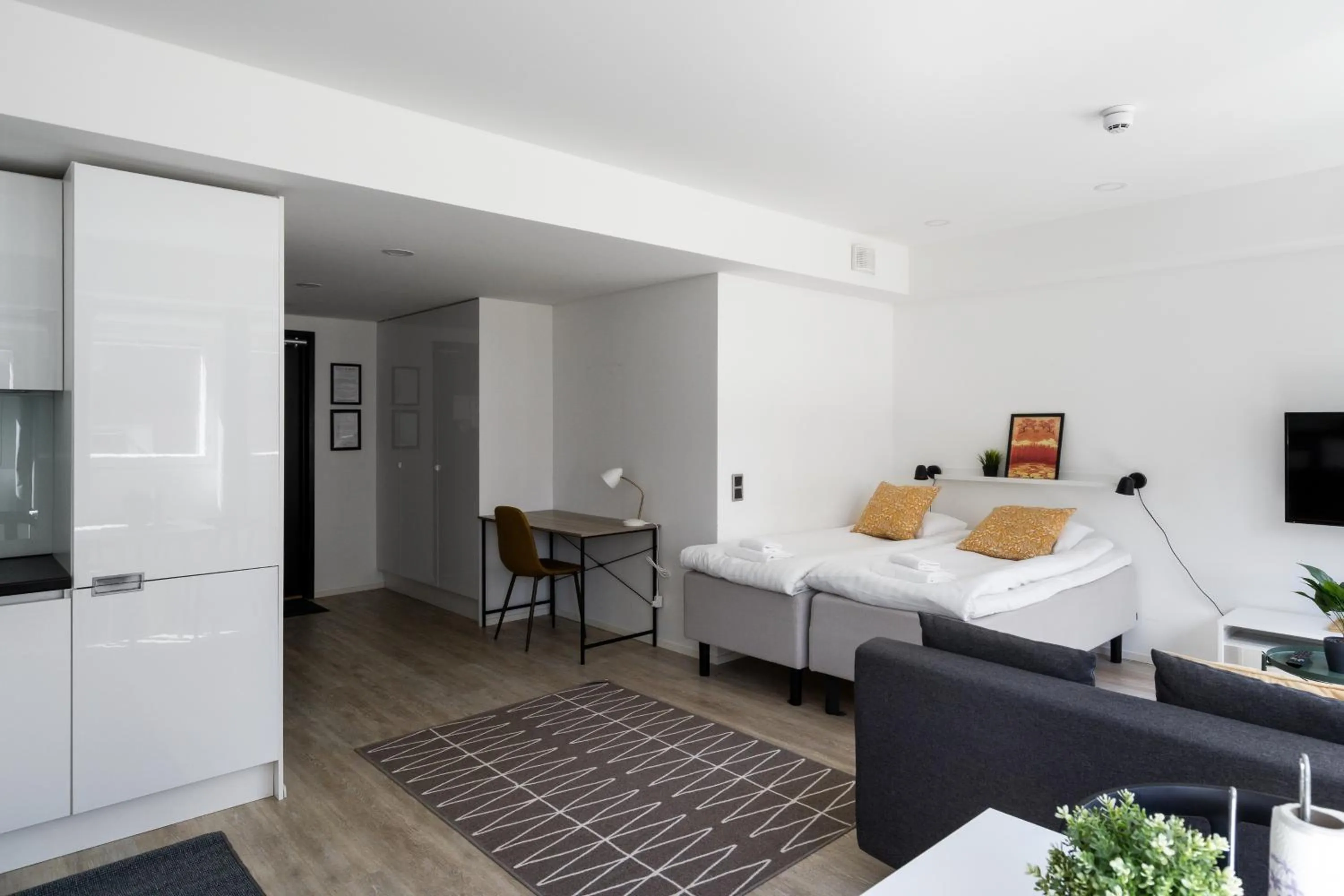 Bed in Hiisi Homes Helsinki Haaga