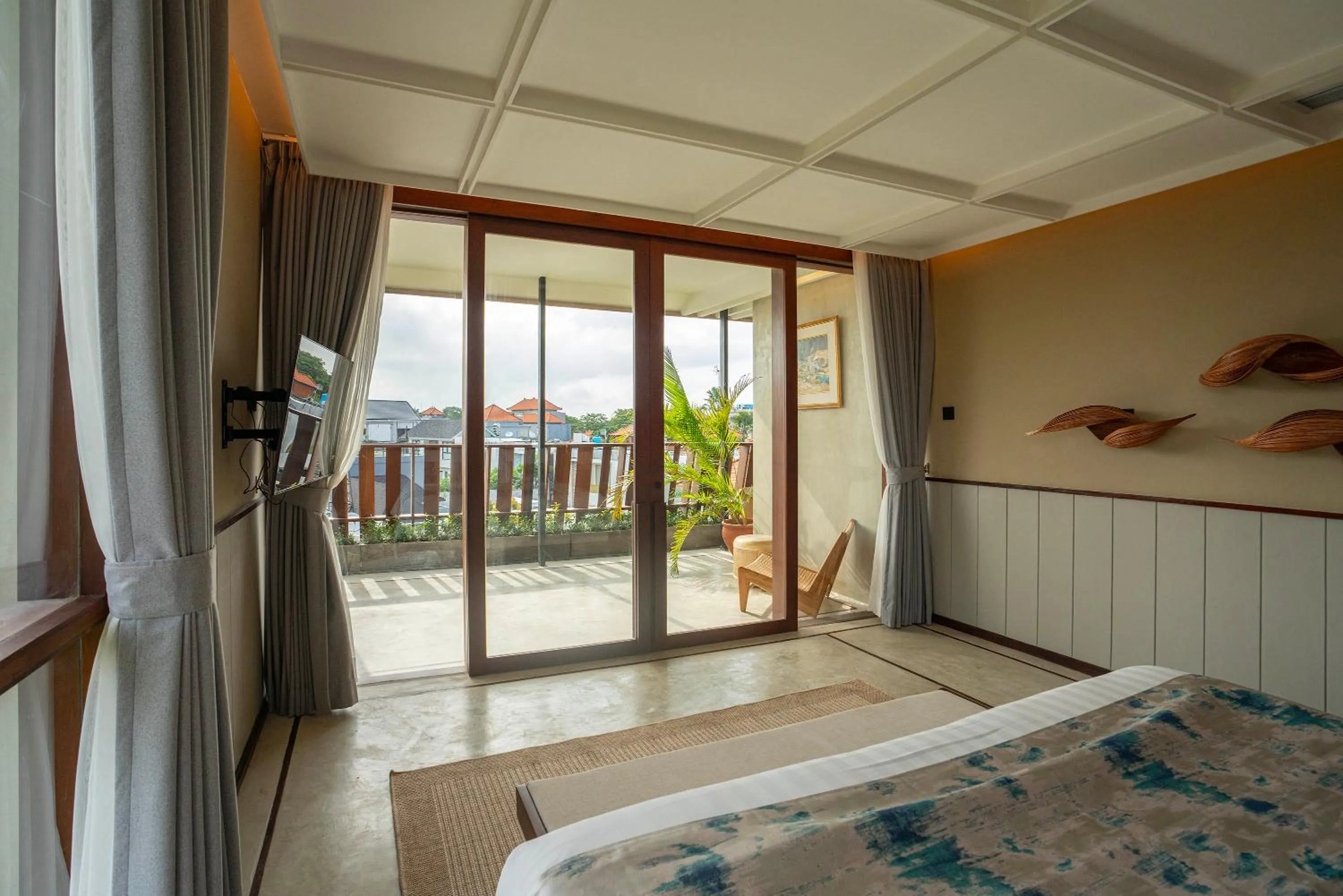 Balcony/Terrace, Bed in The Kemilau Hotel & Villa Canggu Bali