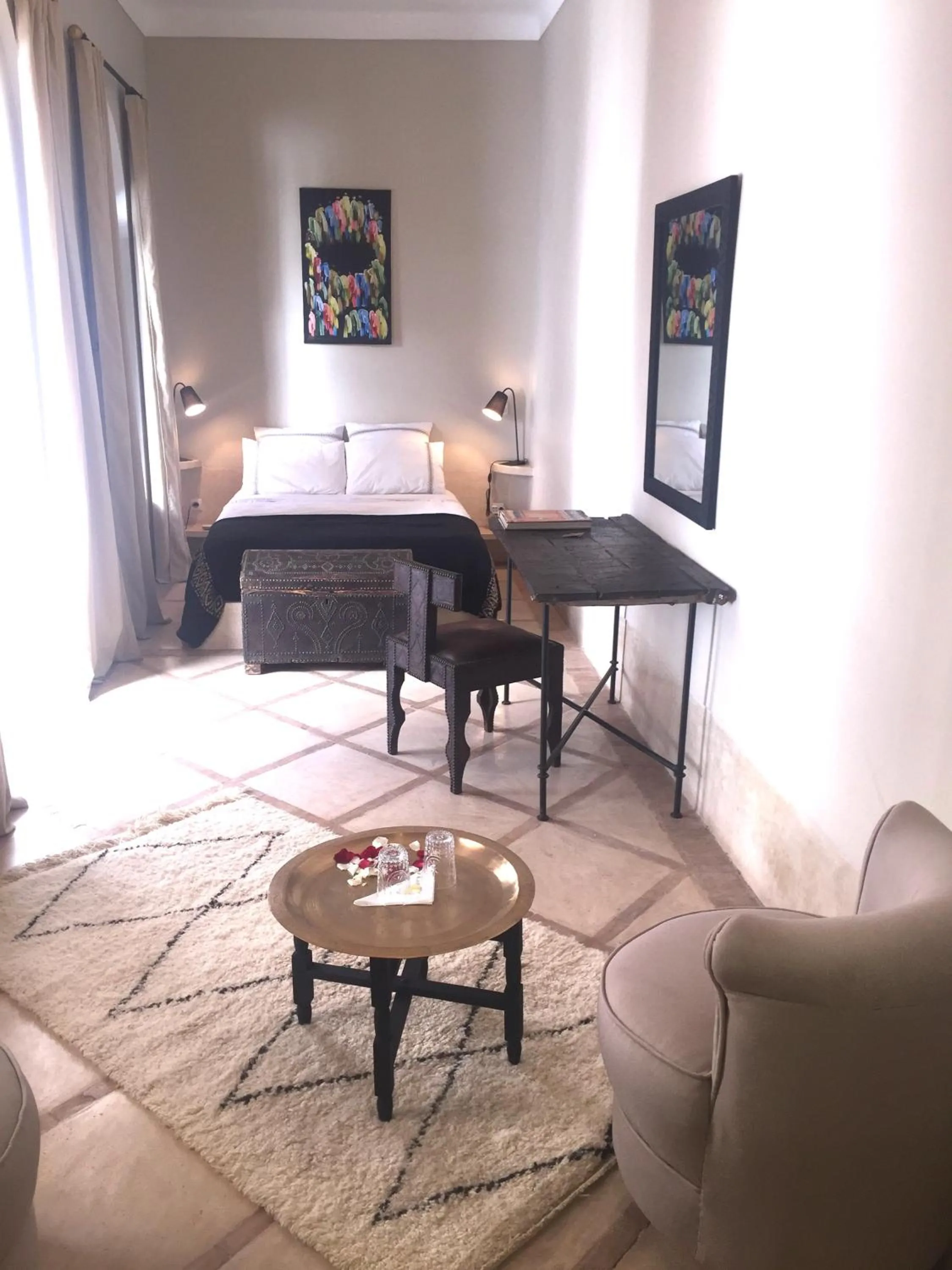 Photo of the whole room, Bed in Riad Dar El Gnaouia