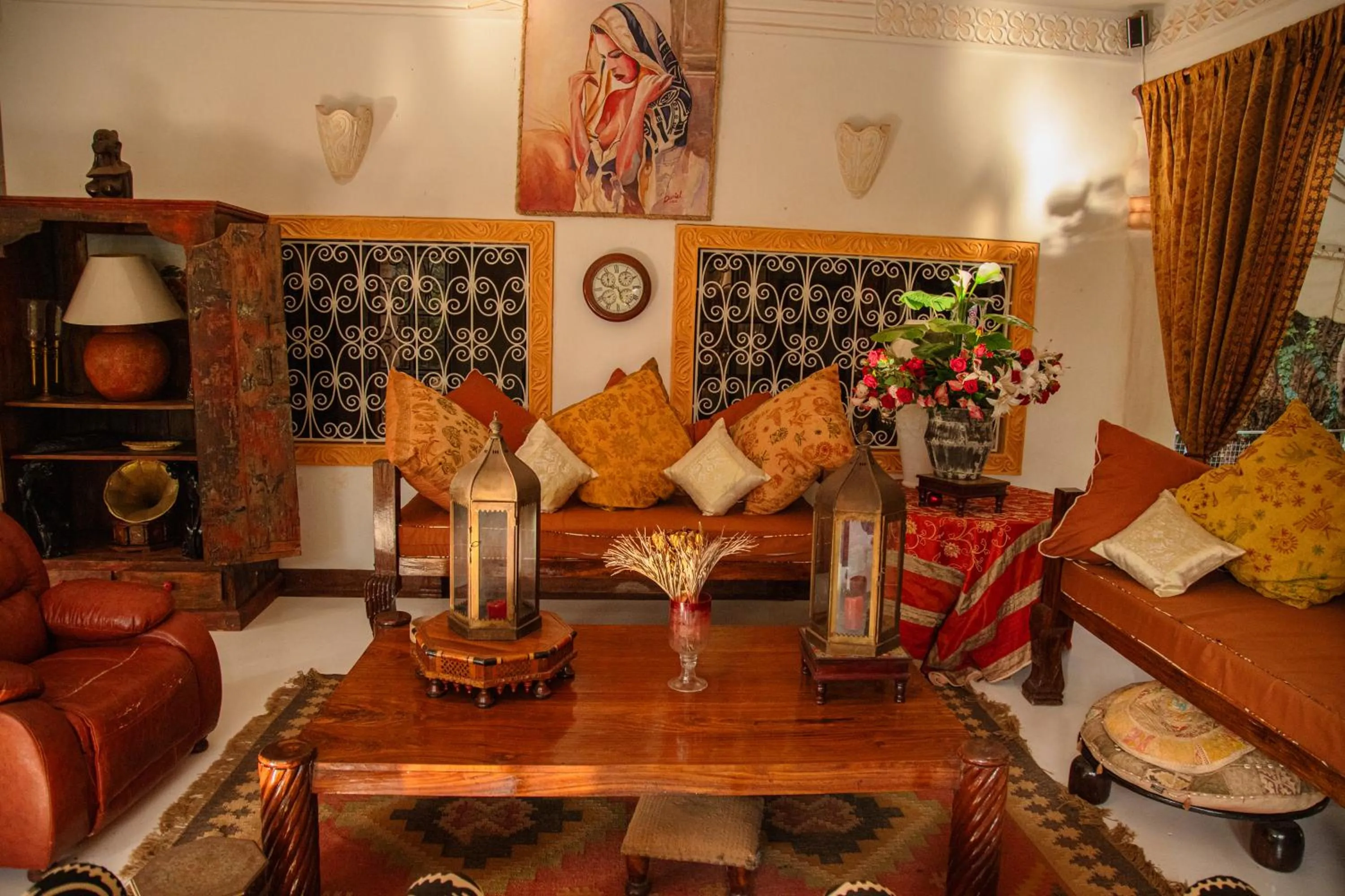 Seating area in African House Resort