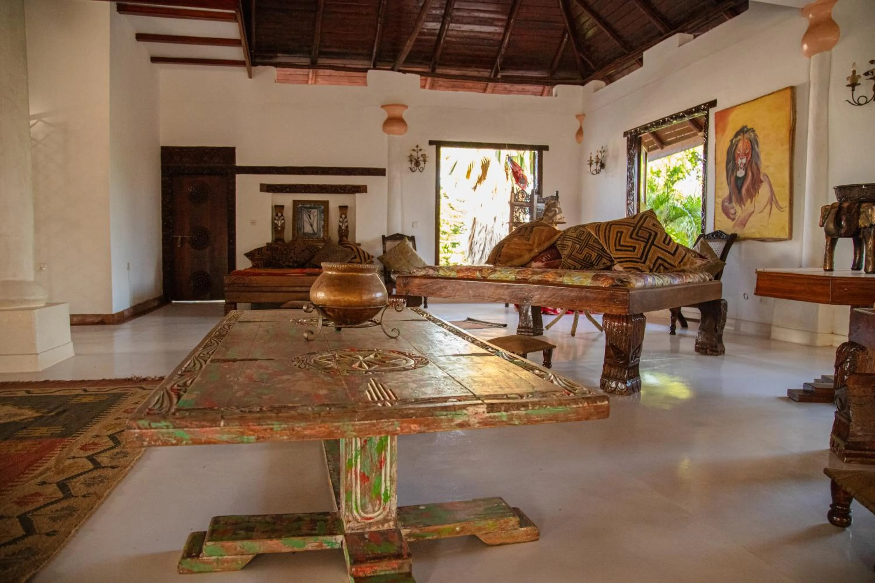 Seating area in African House Resort
