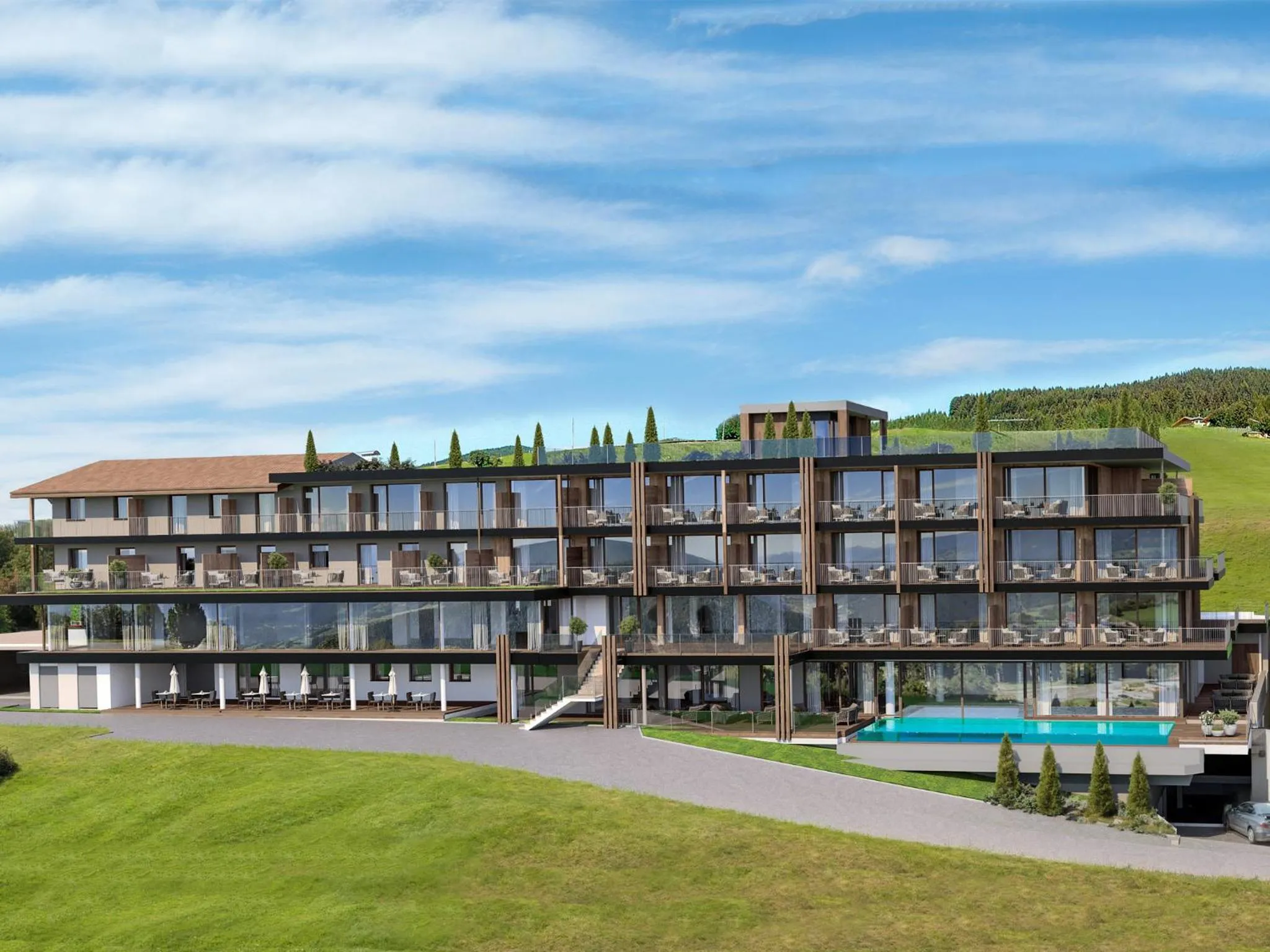 Property building in Hotel Purvita by Oberlechner