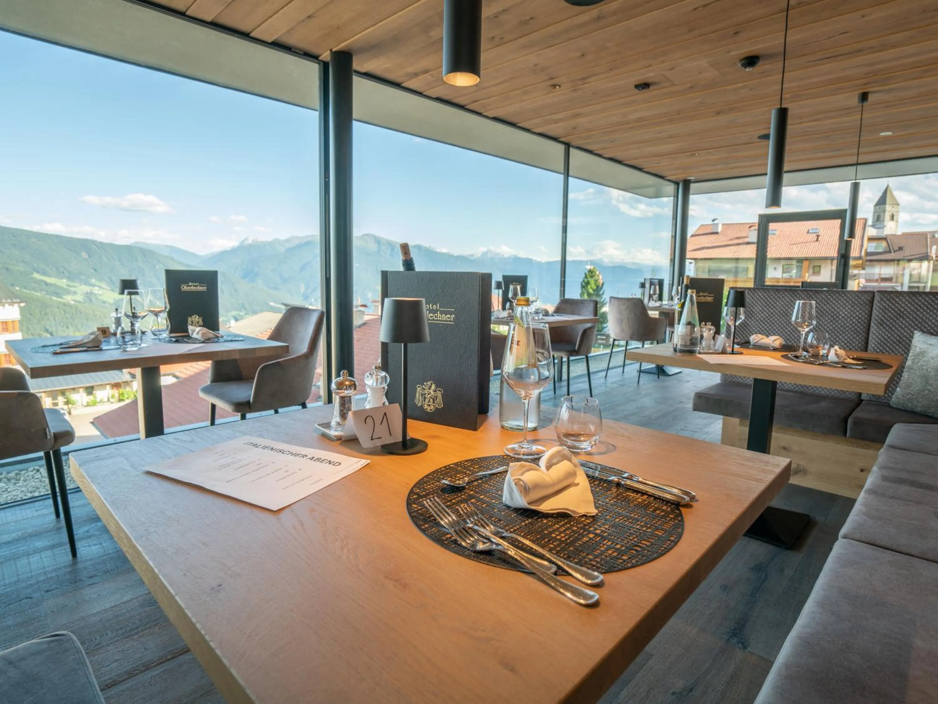 Dining area in Hotel Purvita by Oberlechner