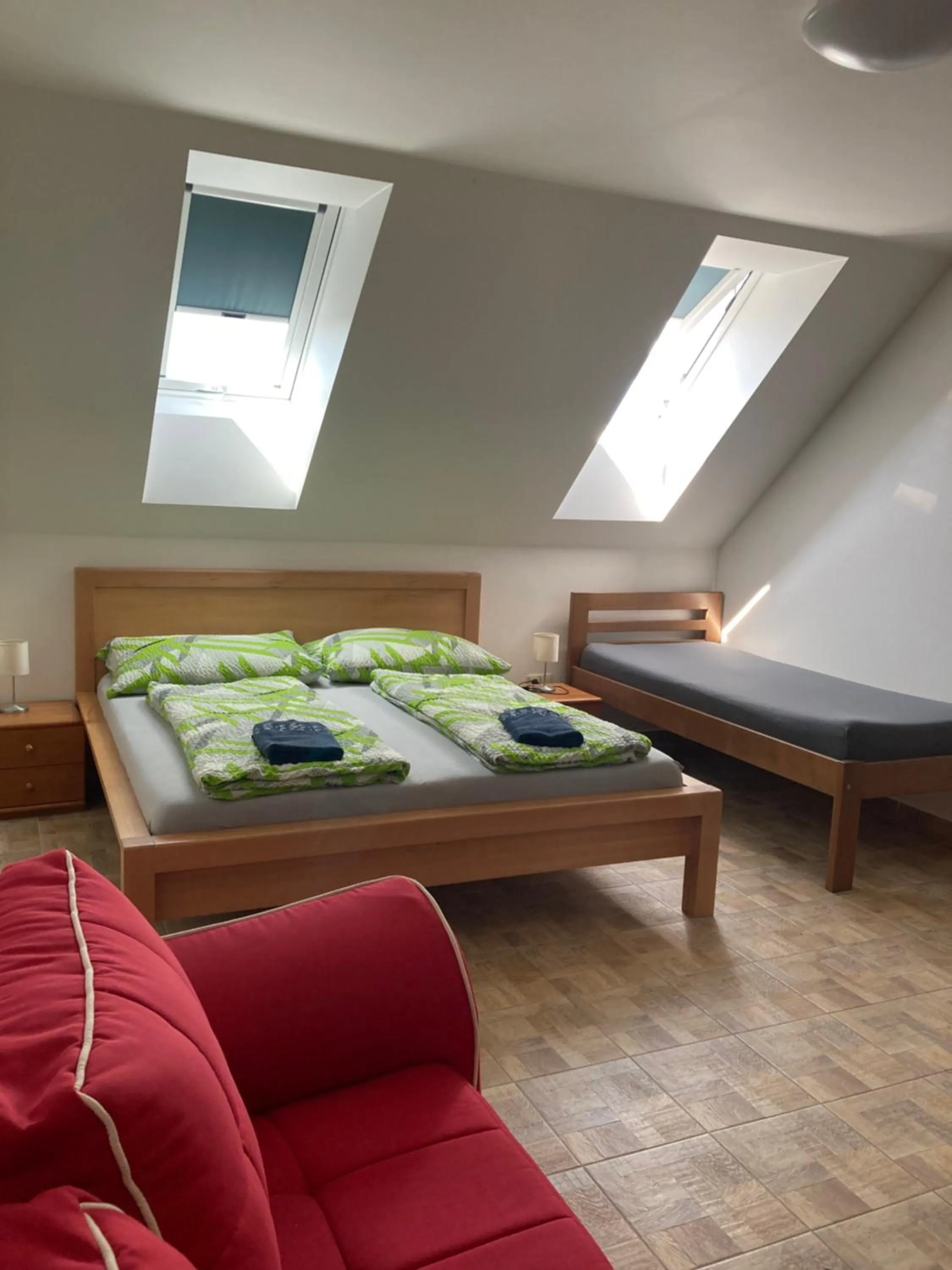 Bed in Apartmány s klimatizací - Penzion U Kudláčků Pouzdřany