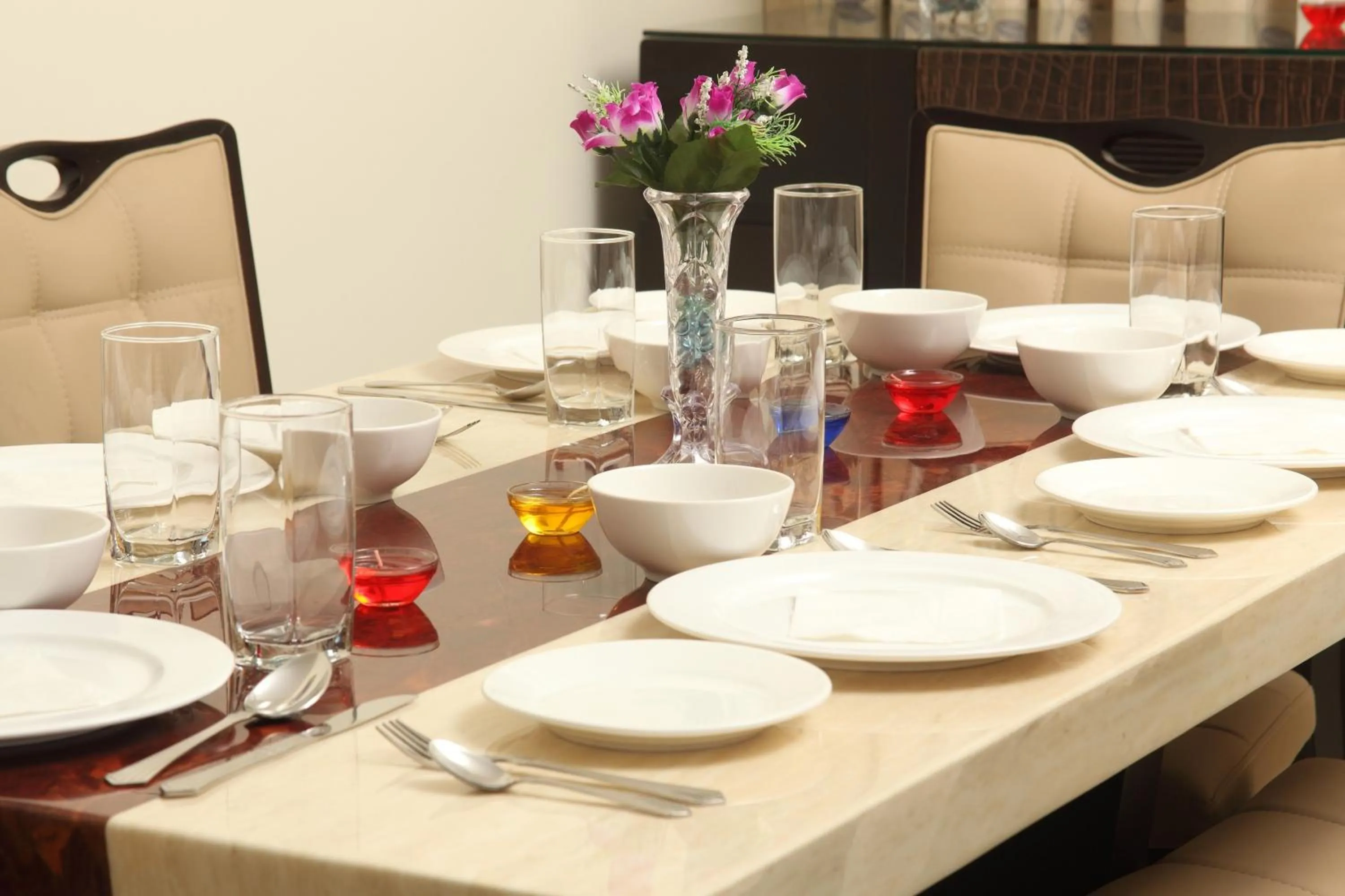 Dining area in Lalco Residency