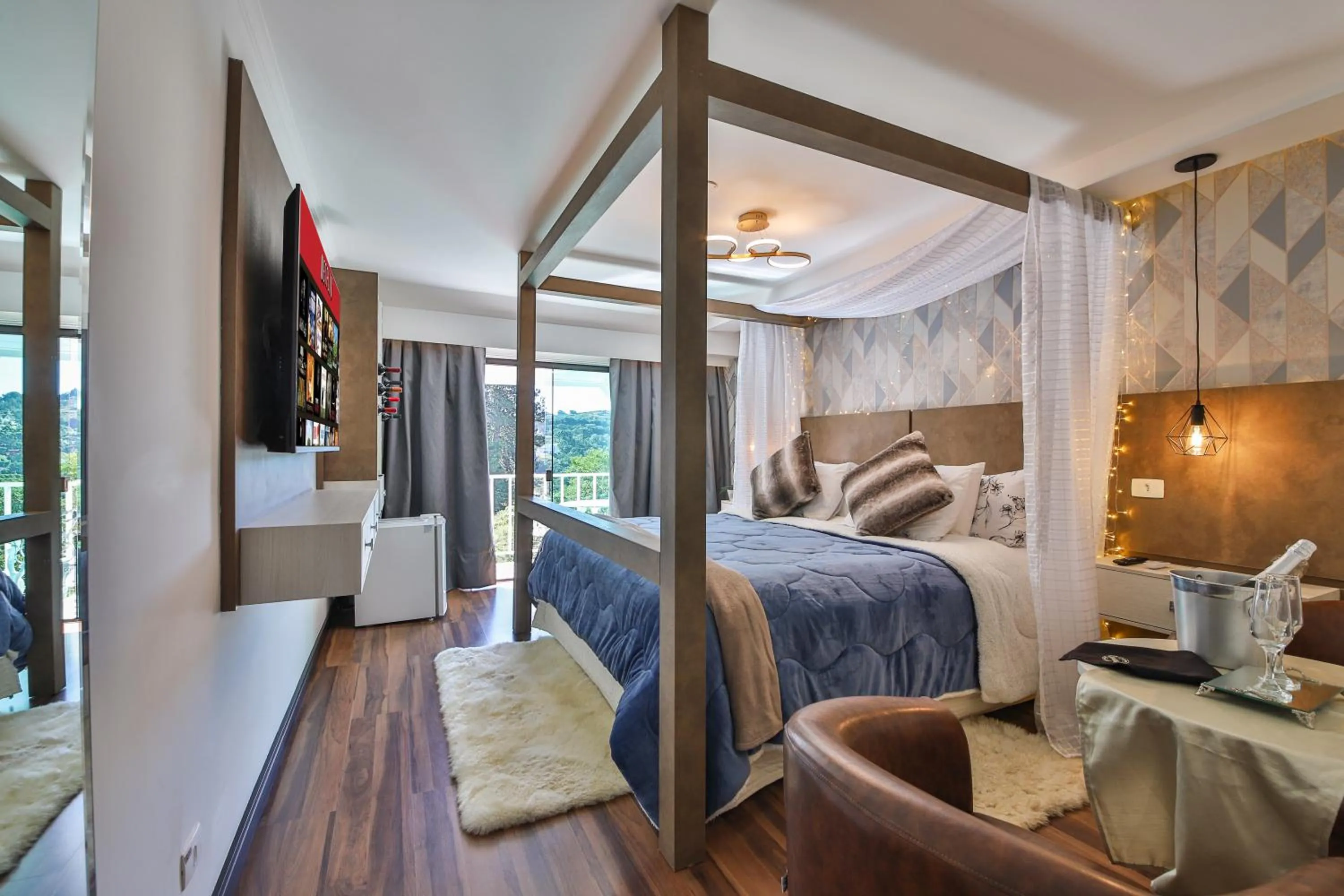 View (from property/room), Bed in Caminho das Pedras Pousada de Charme