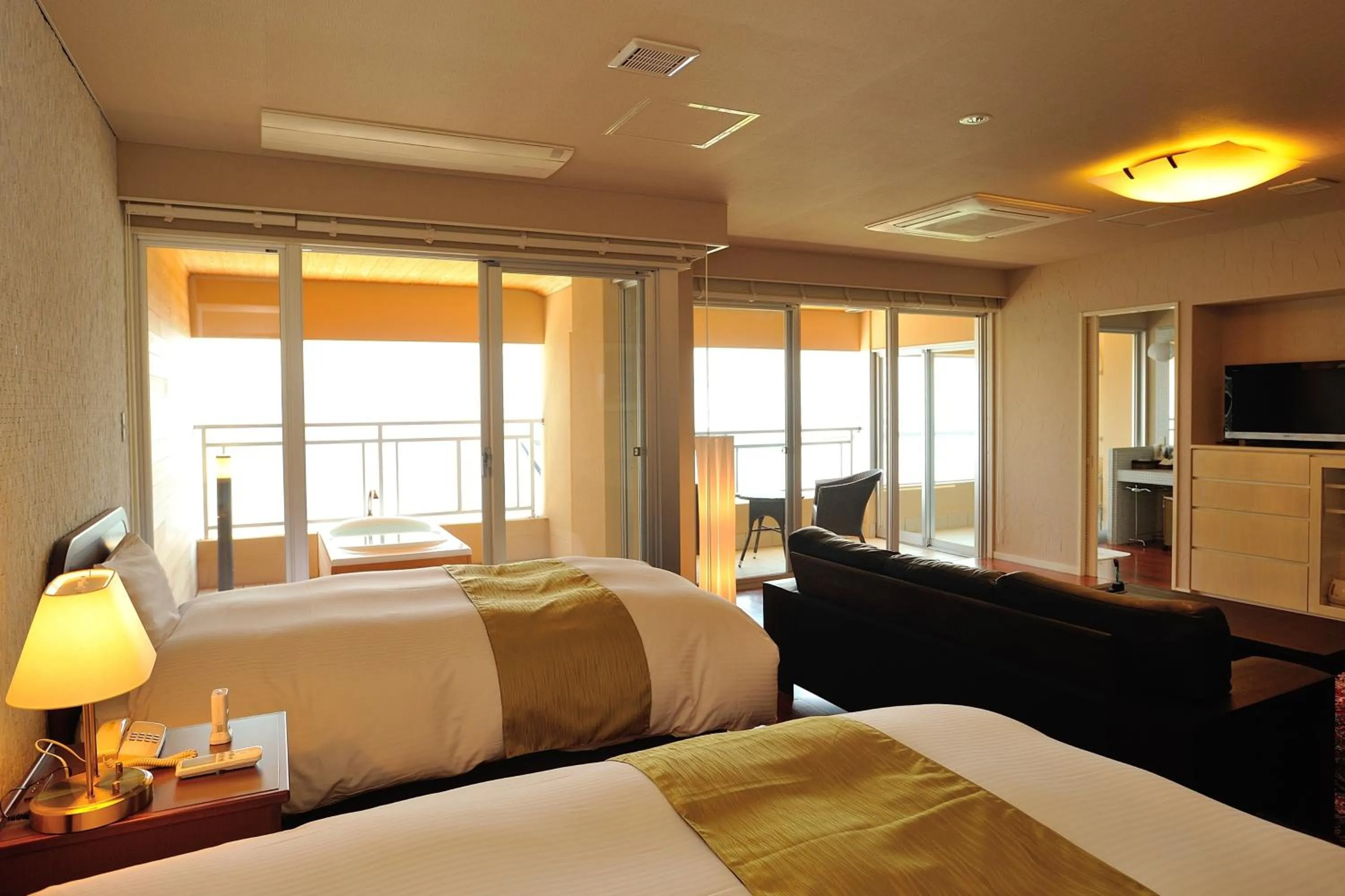 Bed in Ibusuki Seaside Hotel