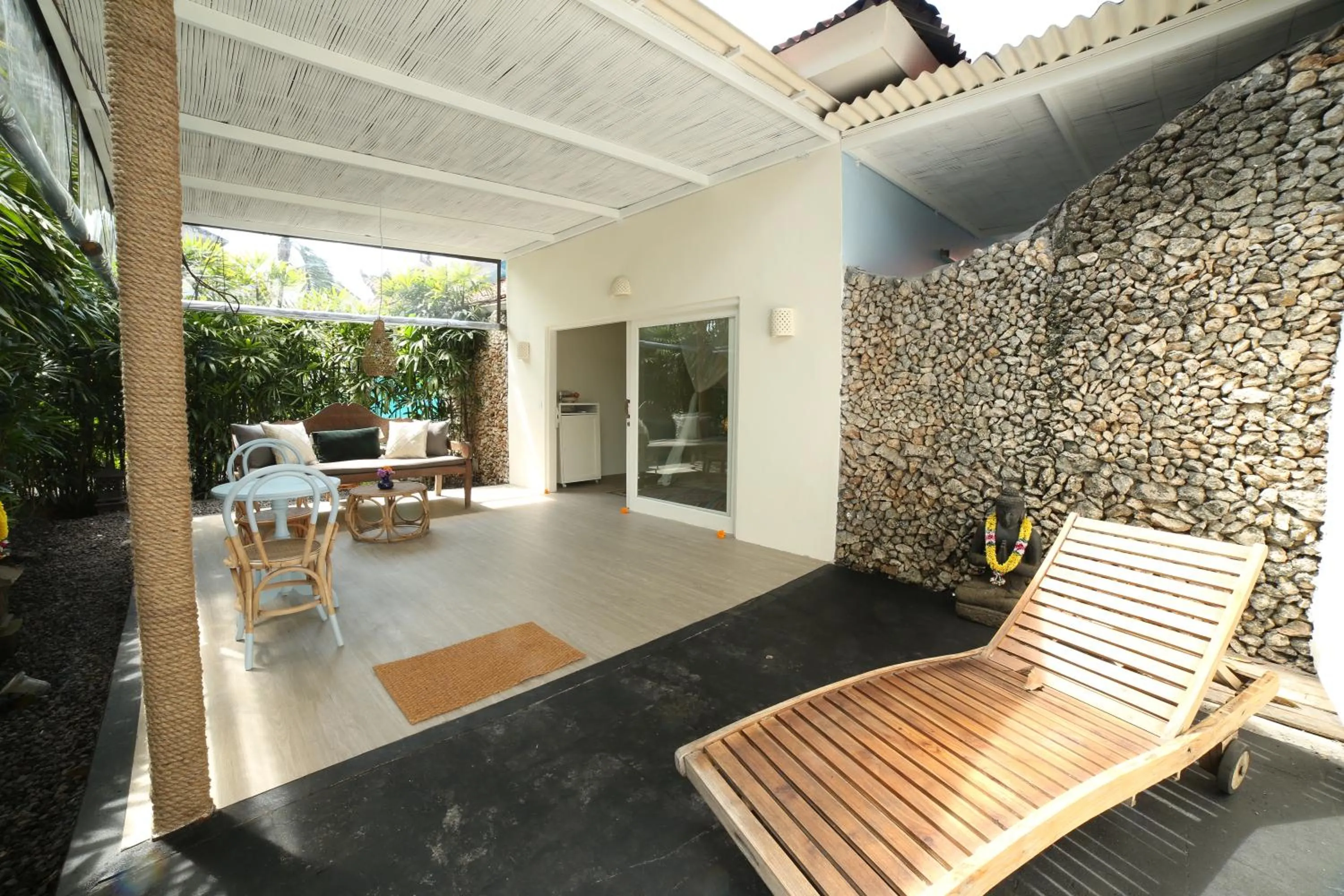 Seating area in The Chillhouse Canggu by BVR Bali Holiday Rentals