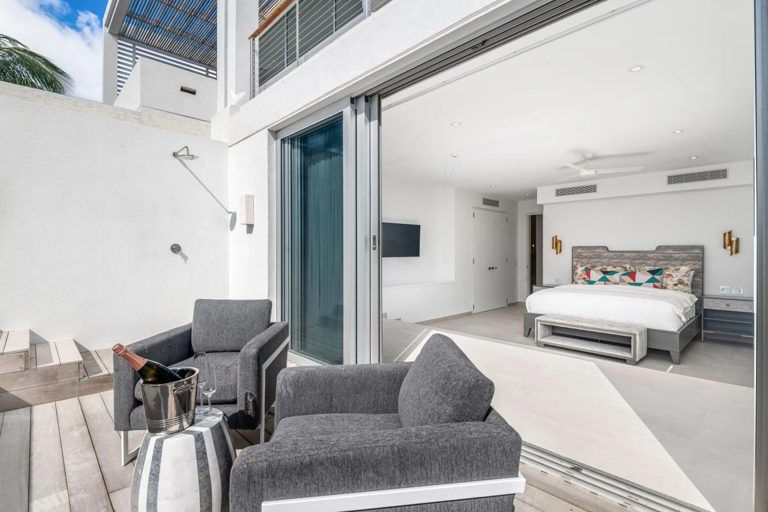 Seating area, Bed in Beach Enclave