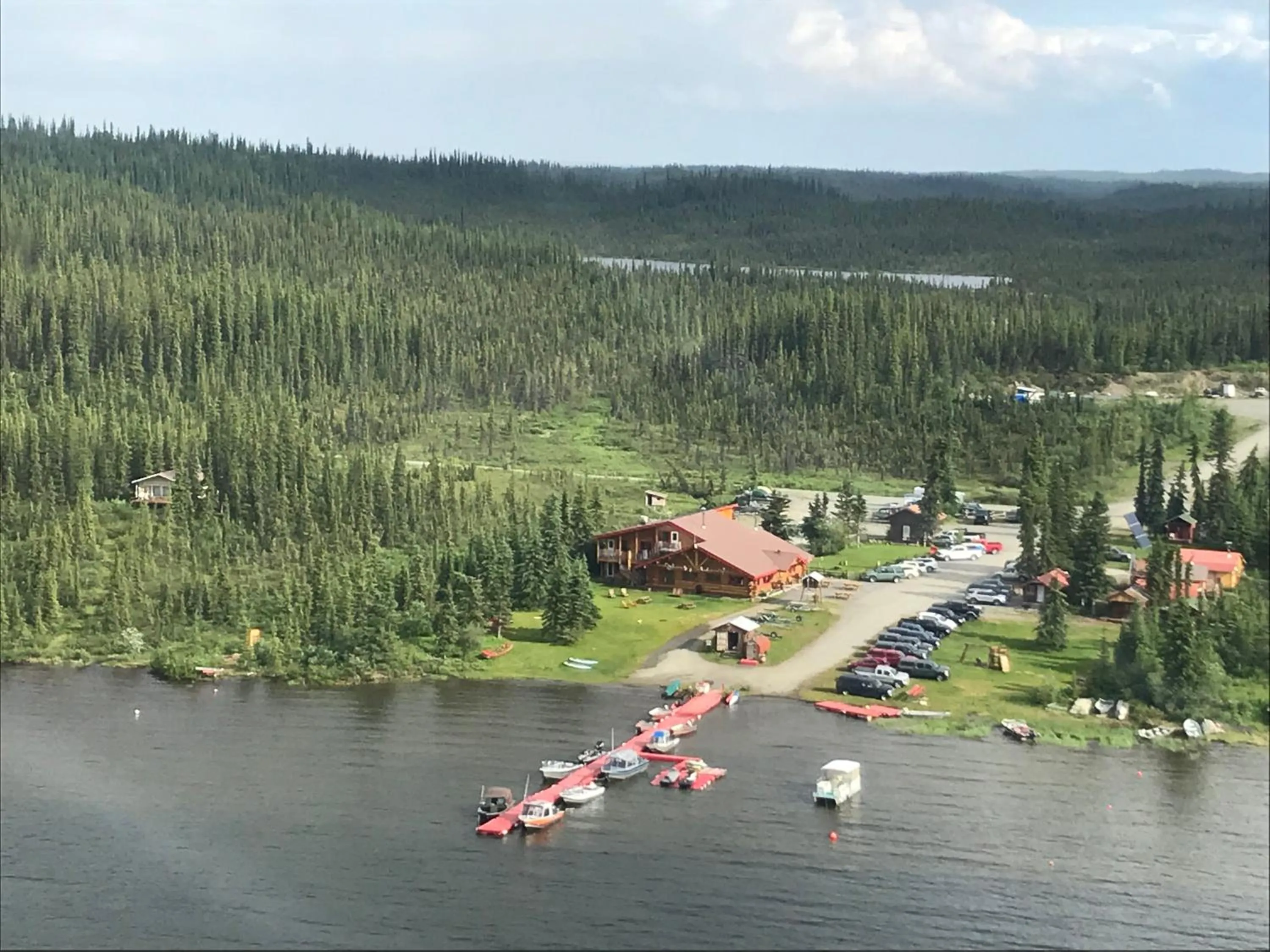 Bird's eye view in Lake Louise Lodge, Alaska