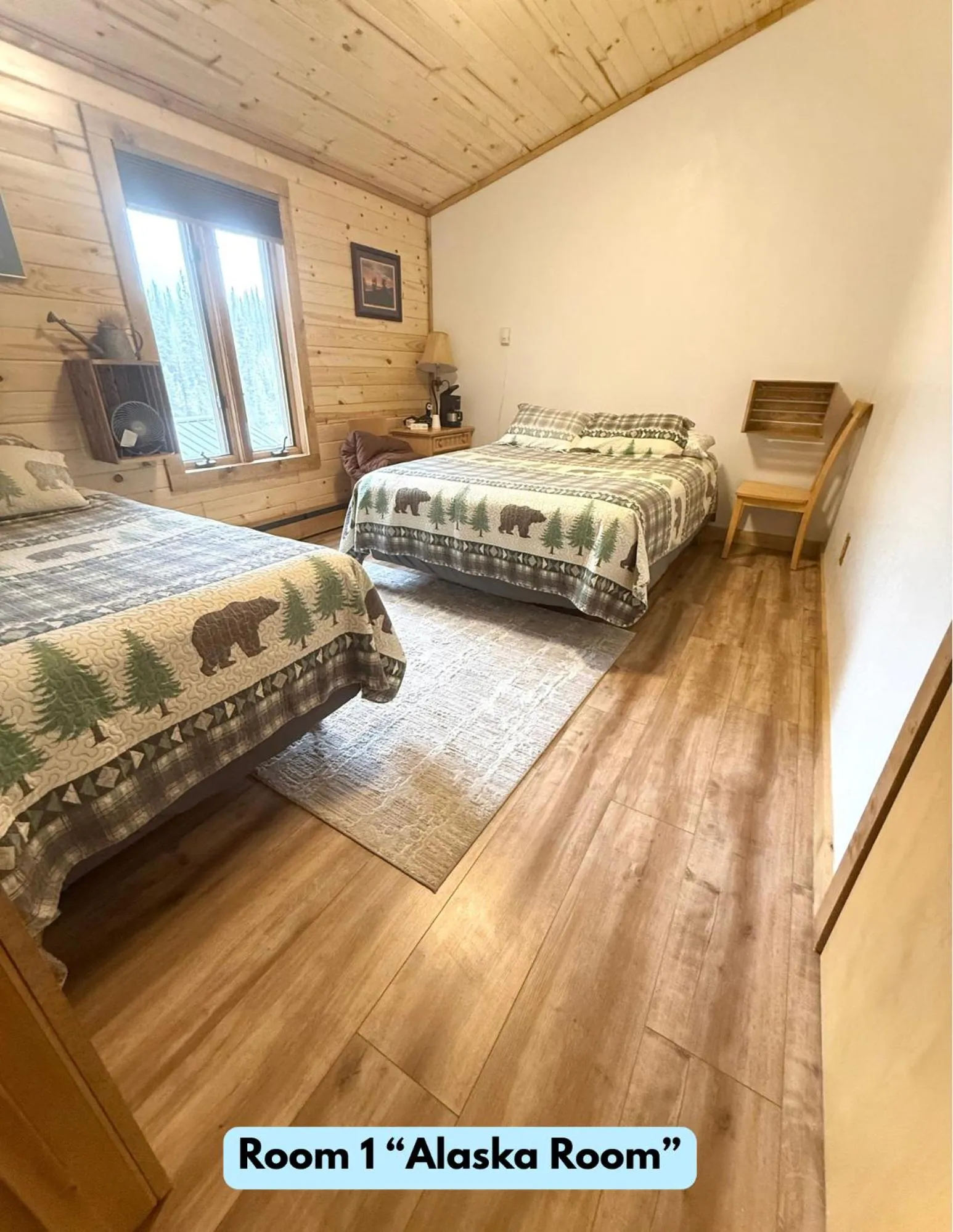 Bed in Lake Louise Lodge, Alaska