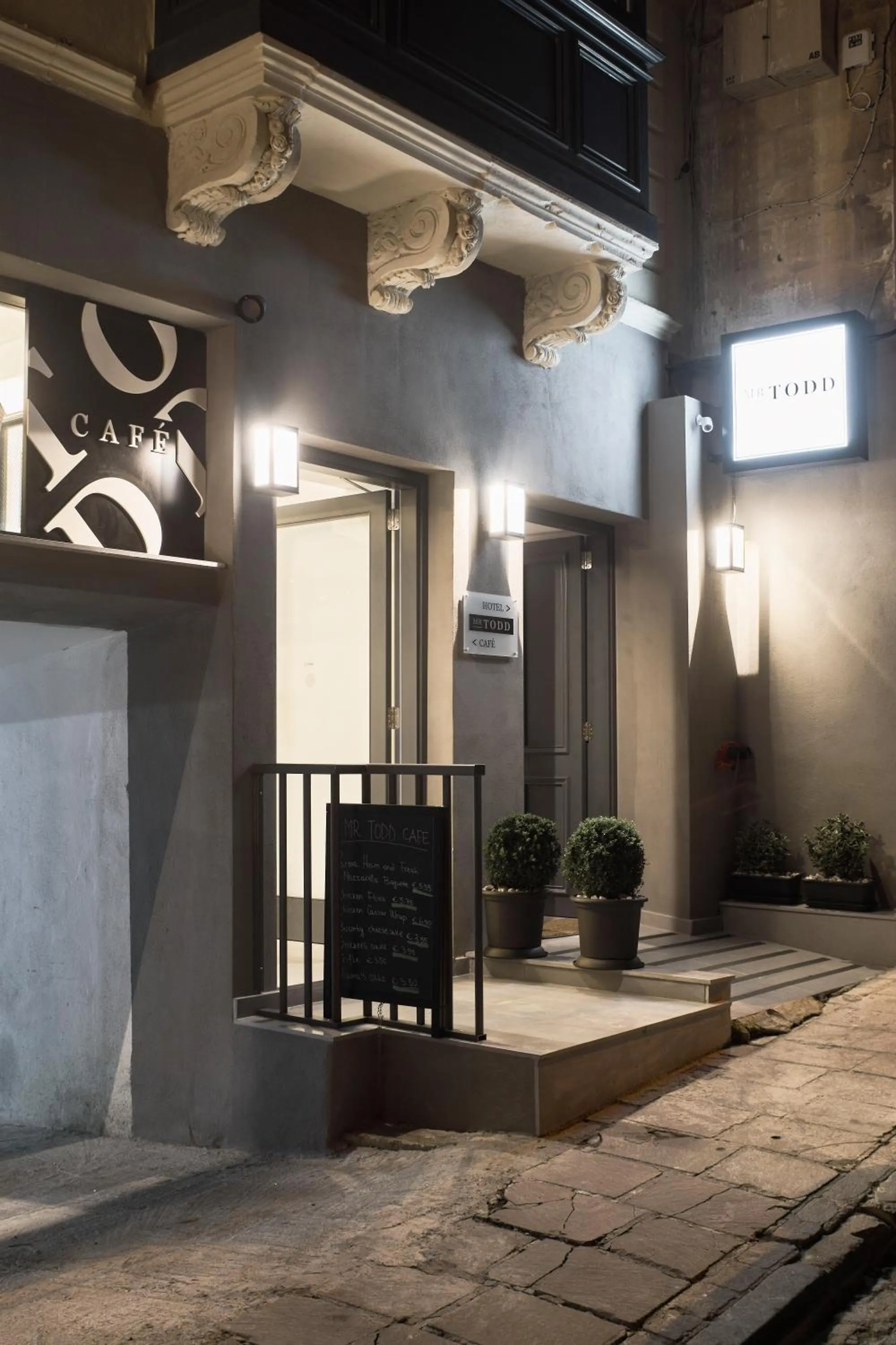 Facade/entrance in Mr Todd Hotel