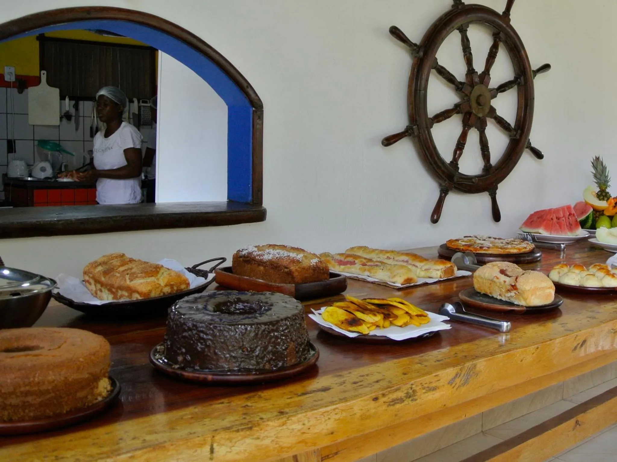 Buffet breakfast in Pousada El Capitan