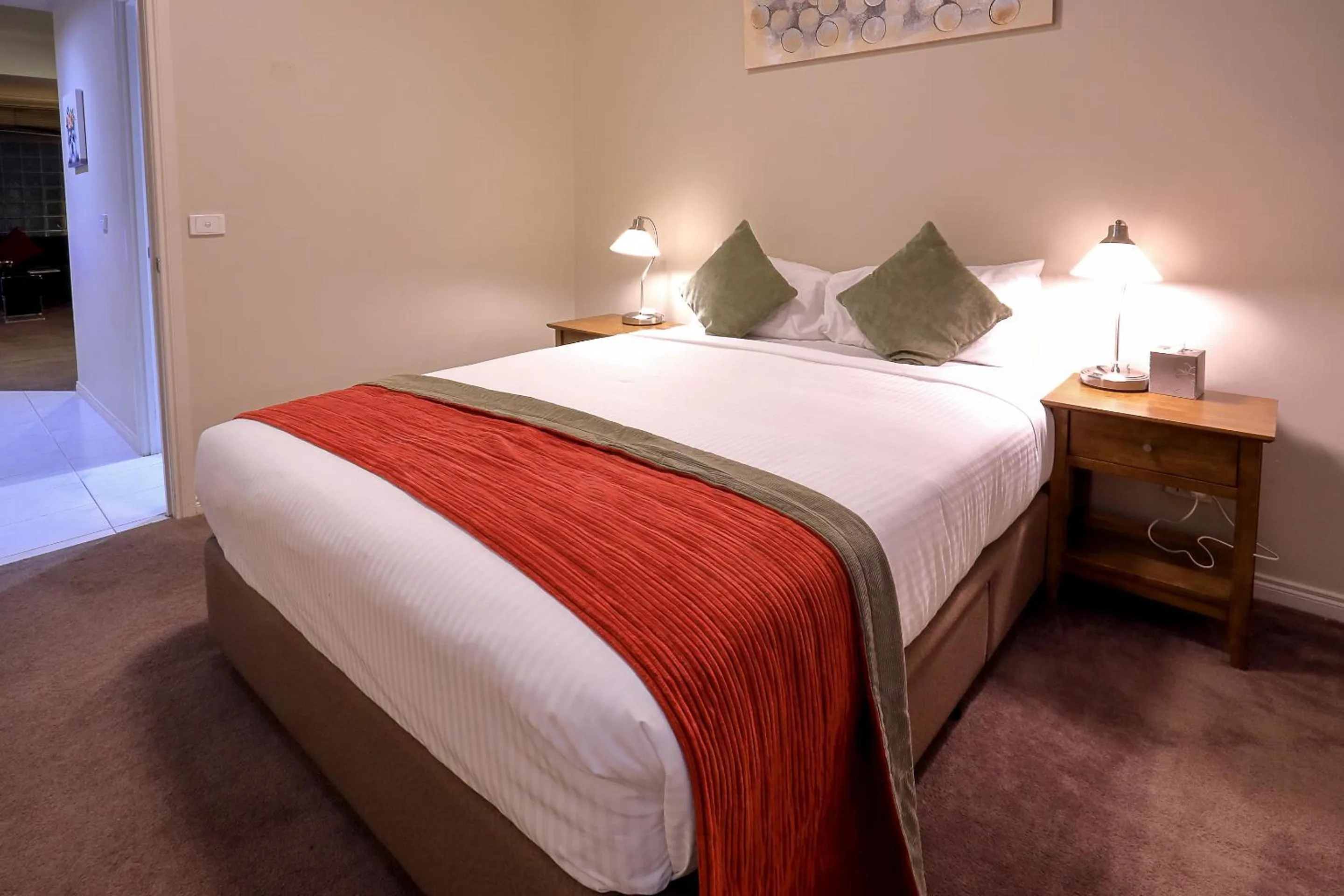 Bed in Flinders Landing Apartments