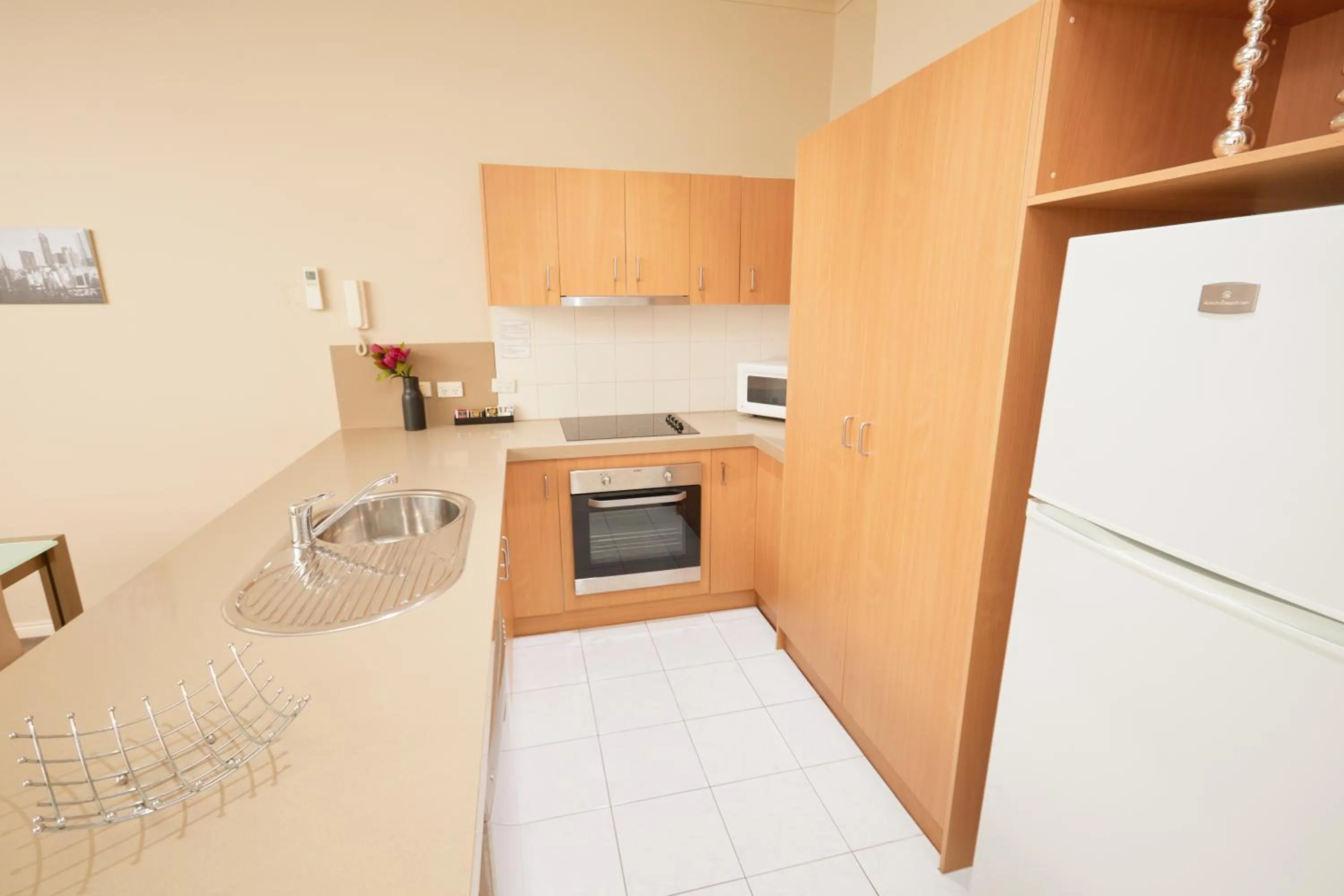 Communal kitchen in Flinders Landing Apartments