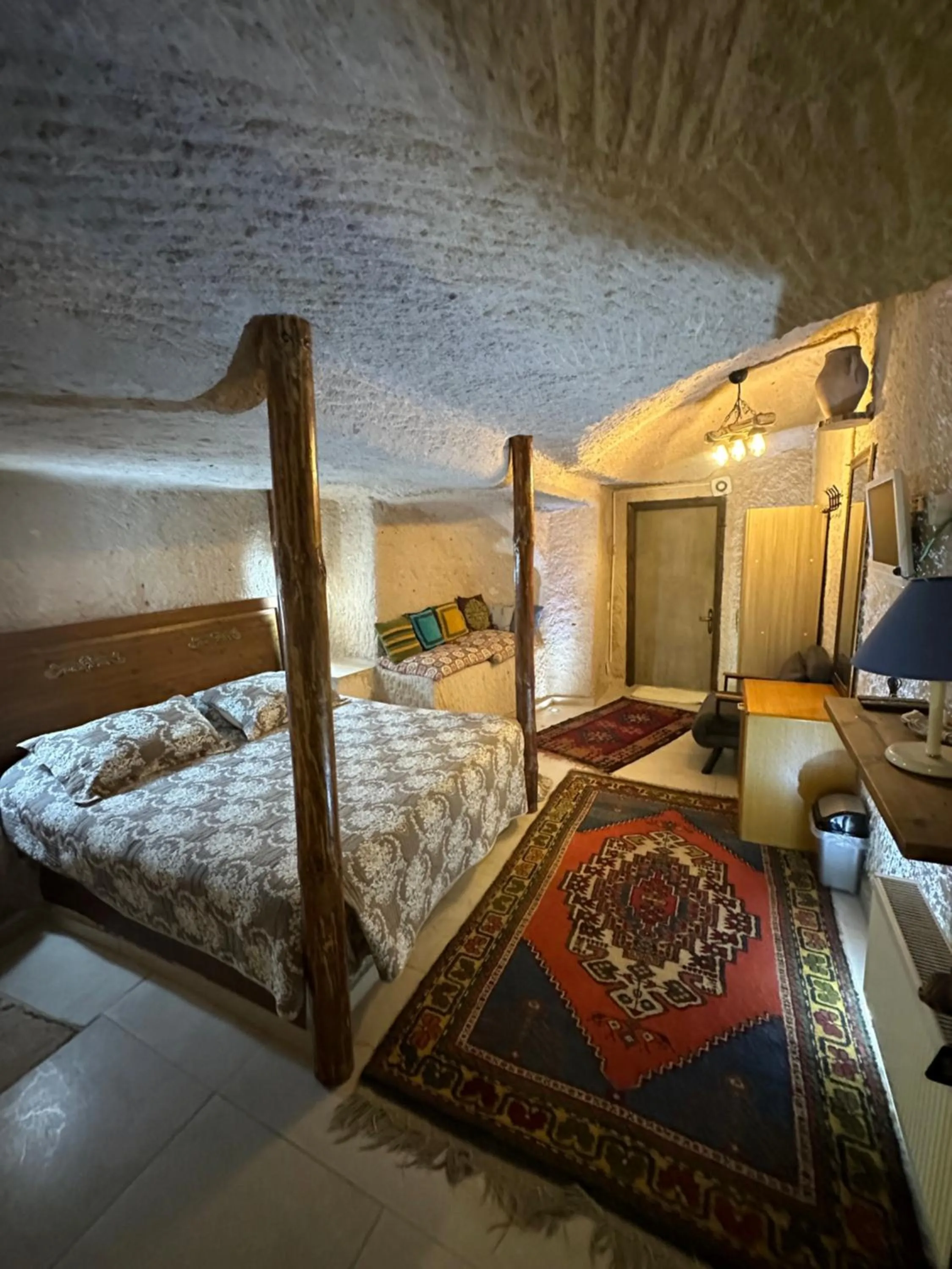 Bed in Uchisar Cave House