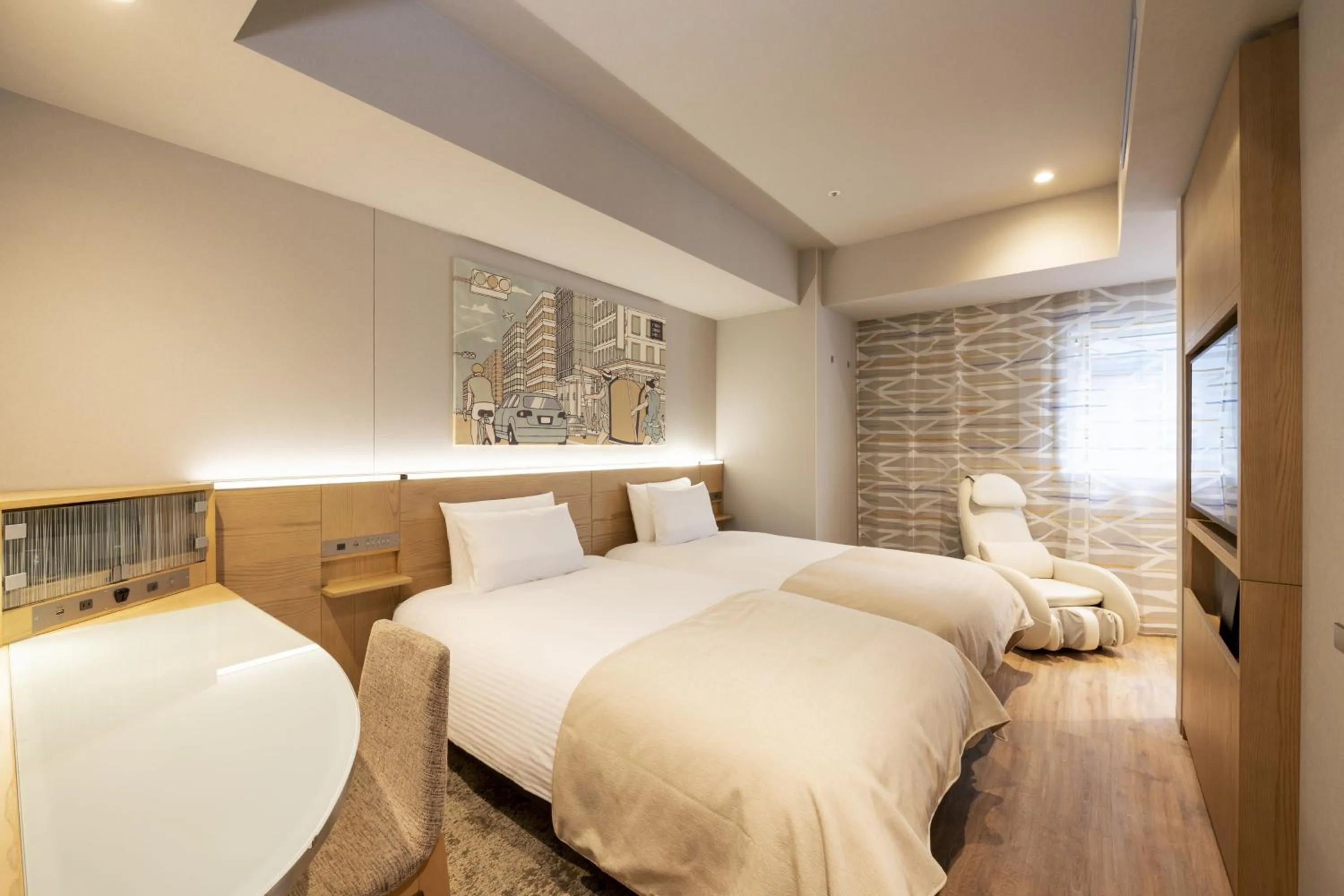 Photo of the whole room, Bed in remm Tokyo Kyobashi