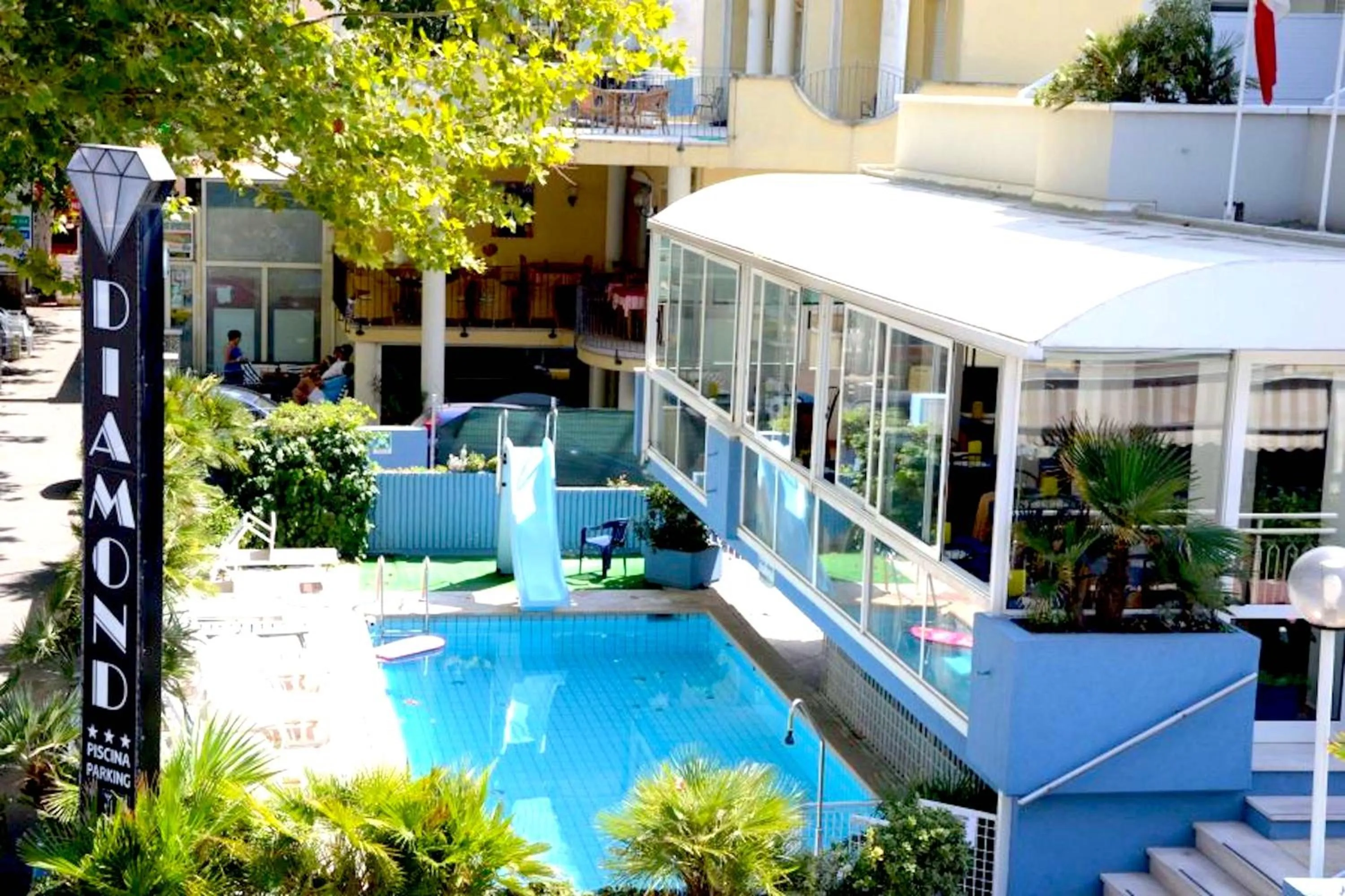 Pool view in Hotel Diamond