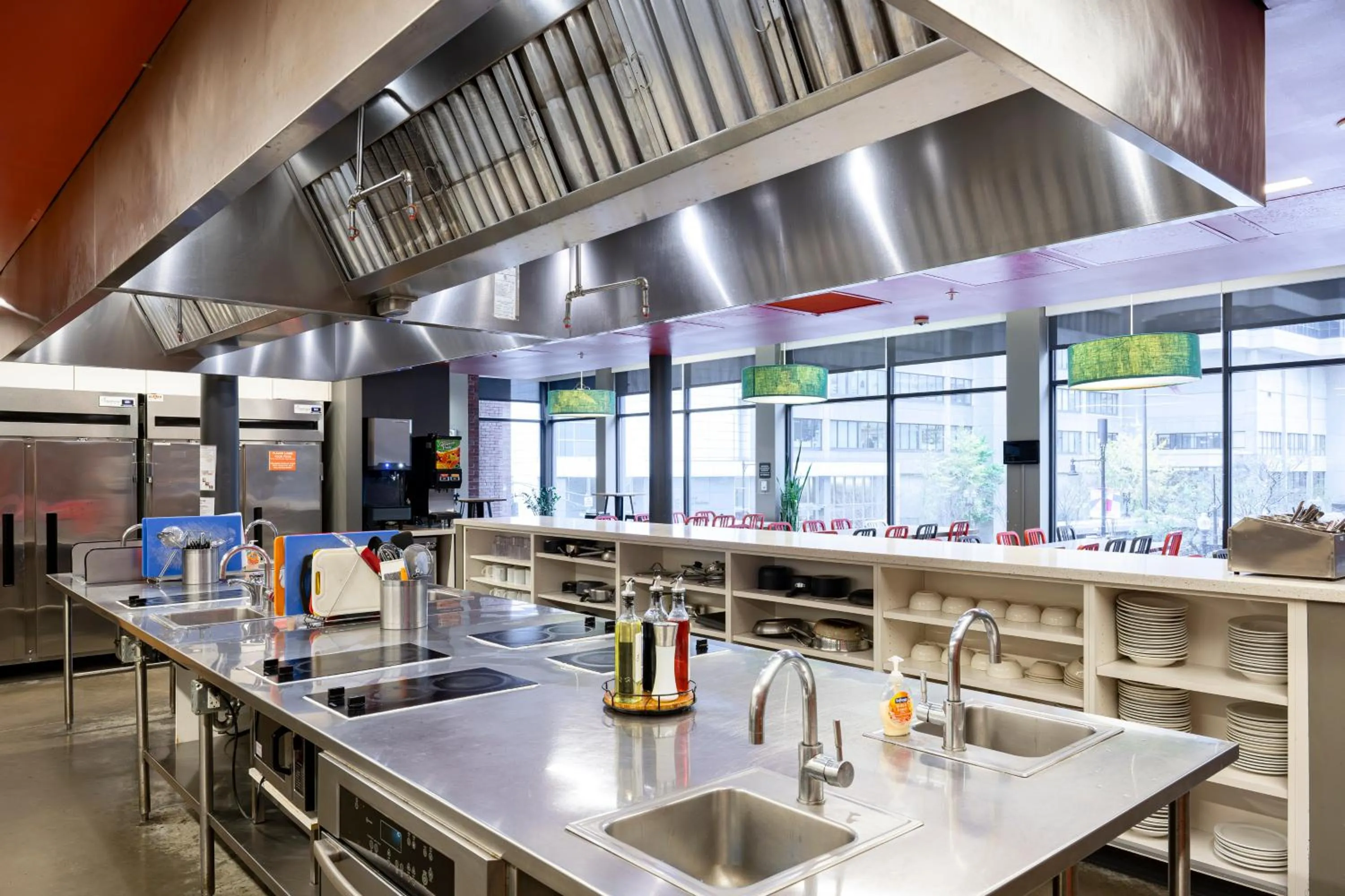kitchen in HI Boston Hostel
