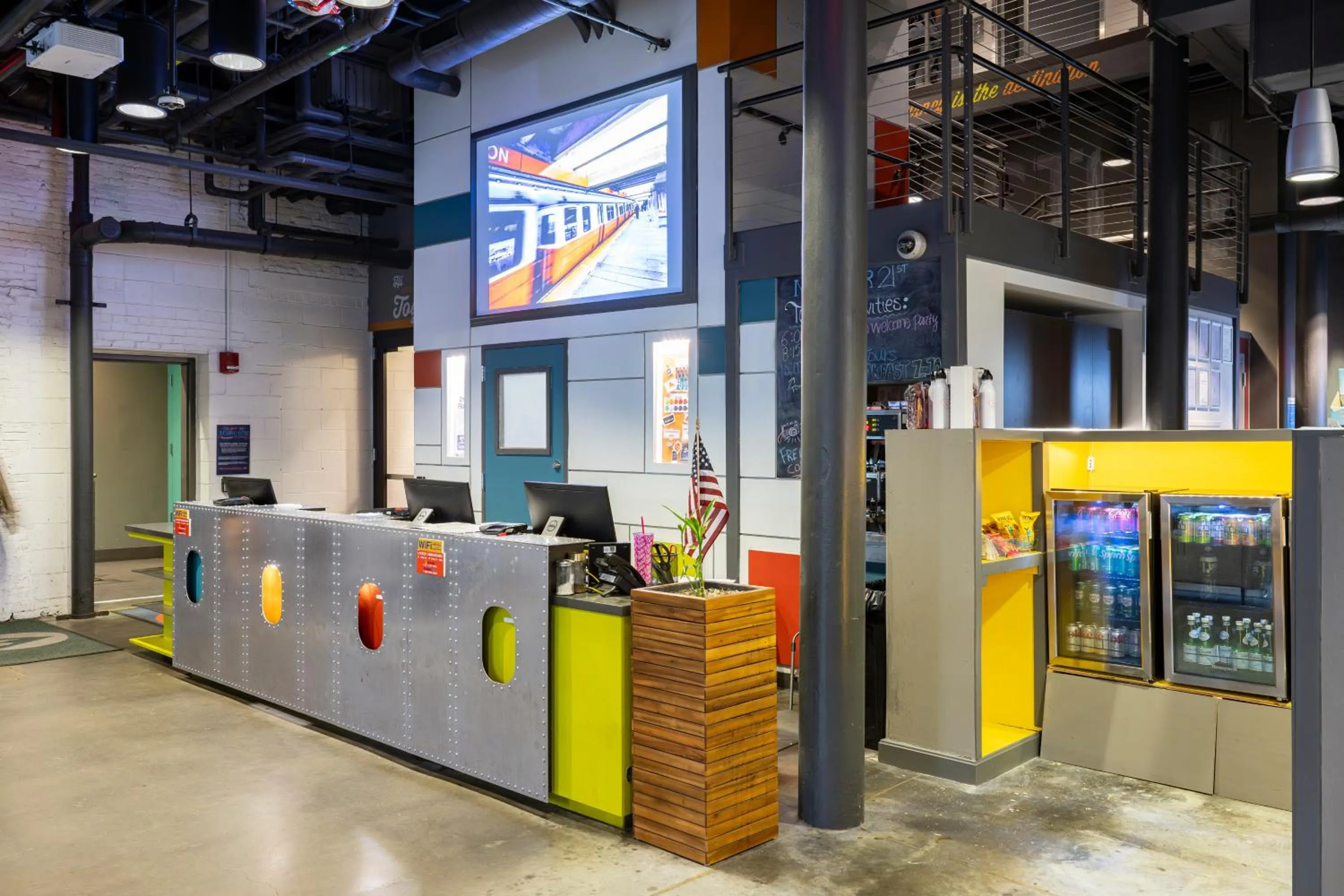 Lobby or reception in HI Boston Hostel