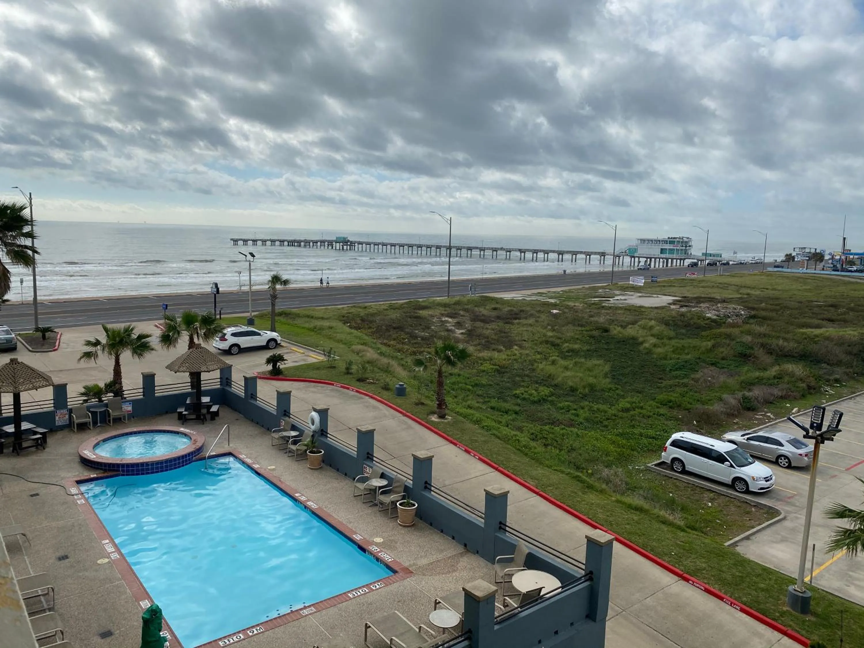 Pool view in Galveston Beach Hotel