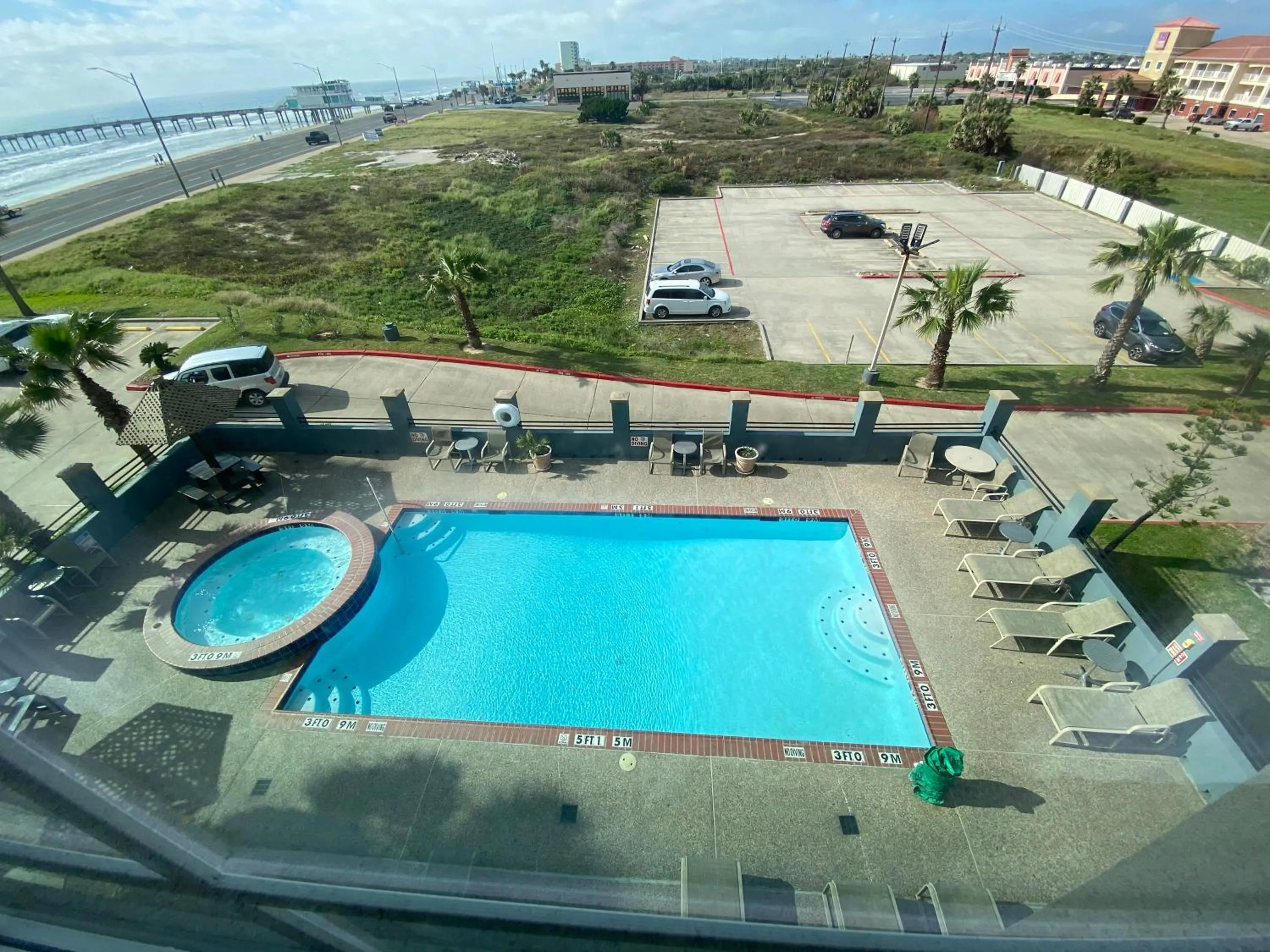 Pool view in Galveston Beach Hotel