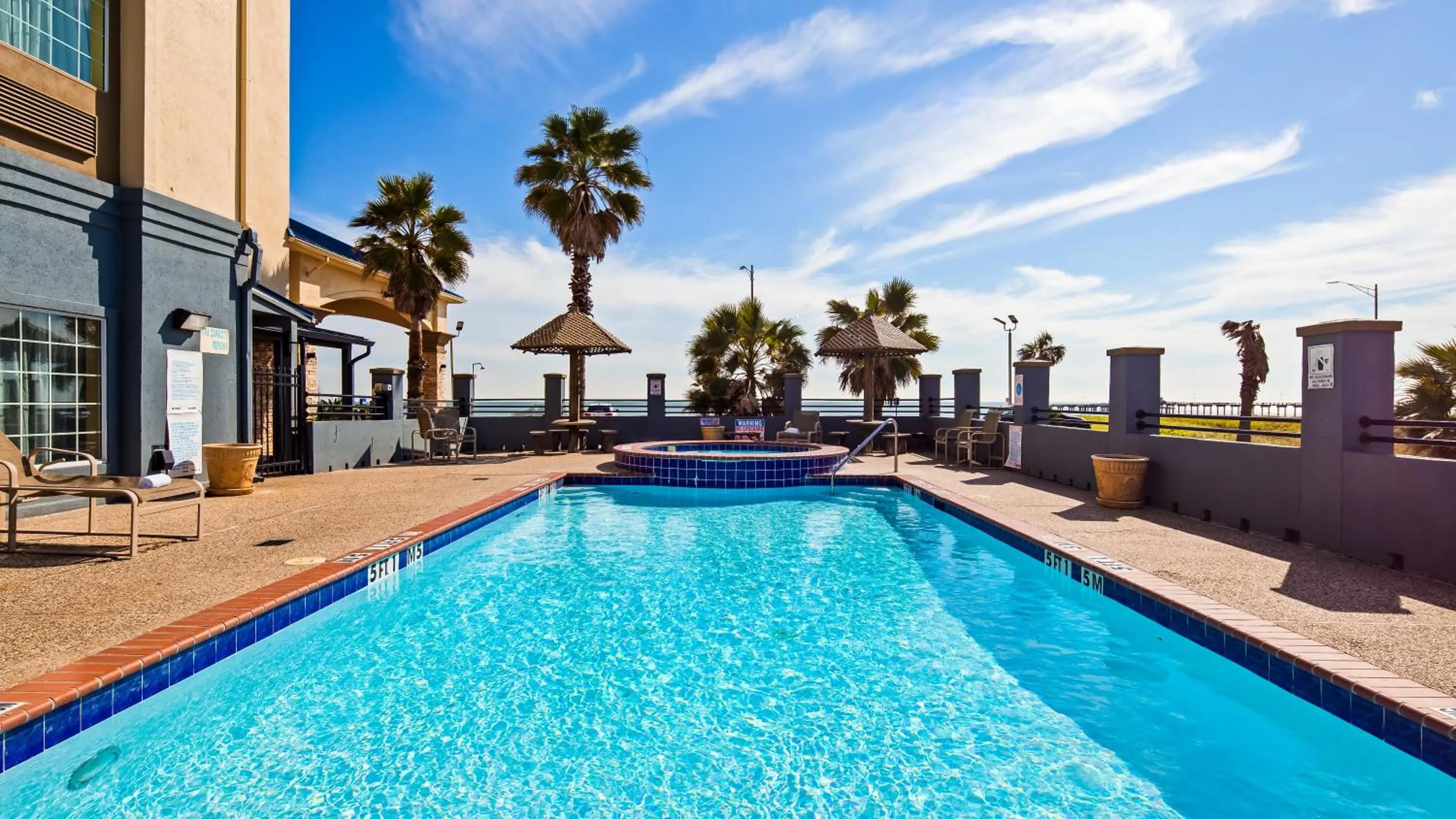 Pool view in Galveston Beach Hotel
