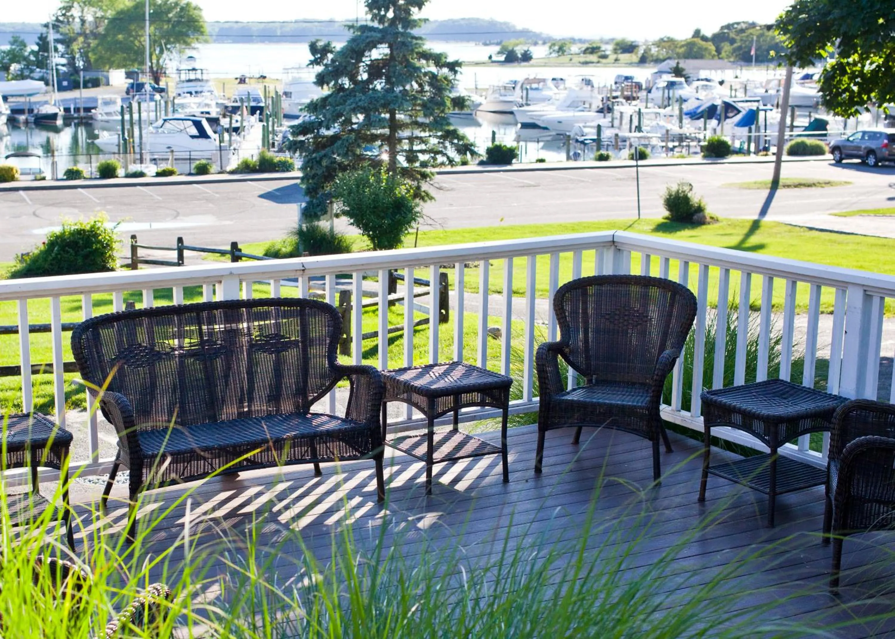 Patio in Three Village Inn
