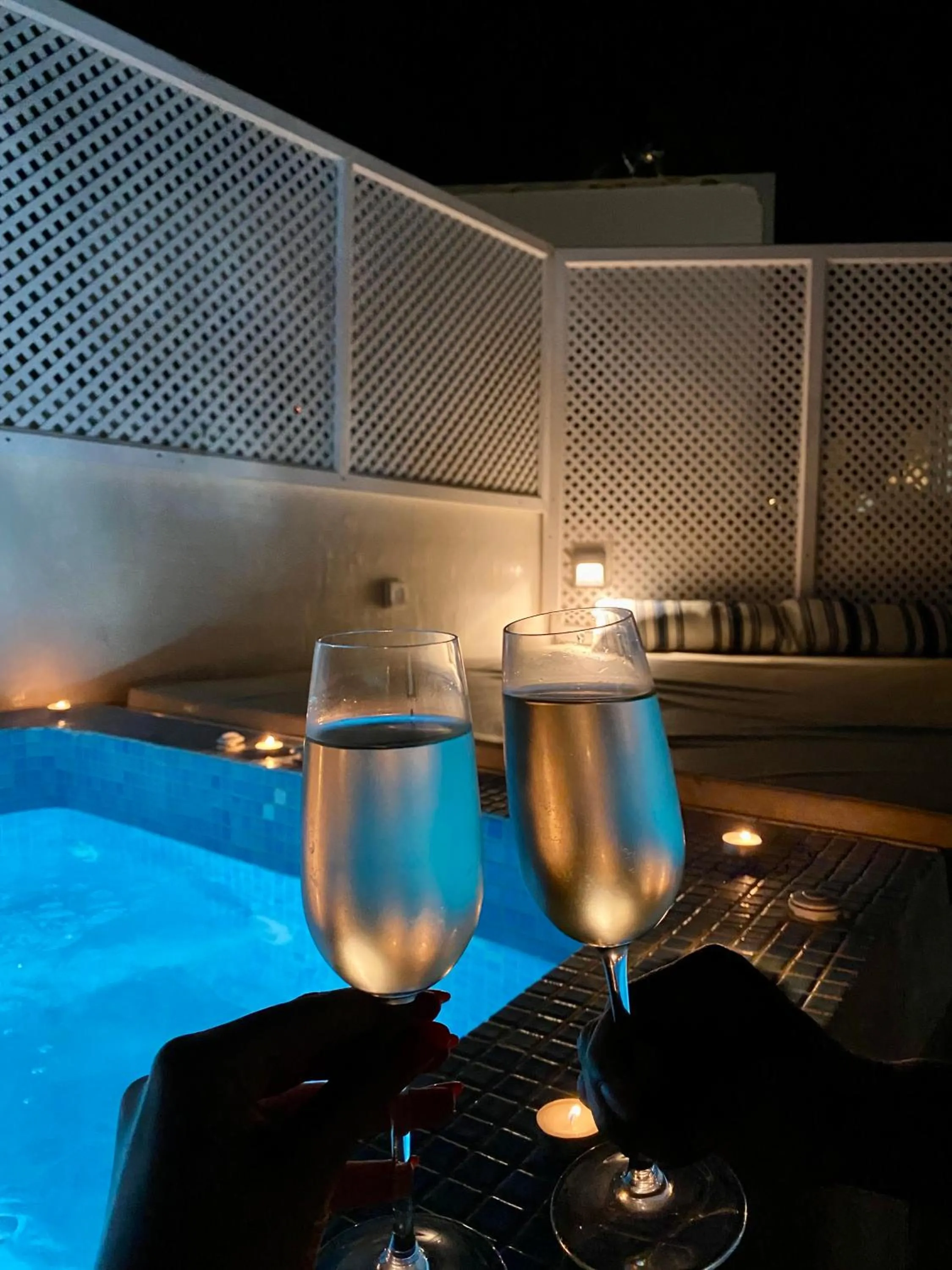 Hot Tub in The Muses of Santorini Private Jacuzzi Suites