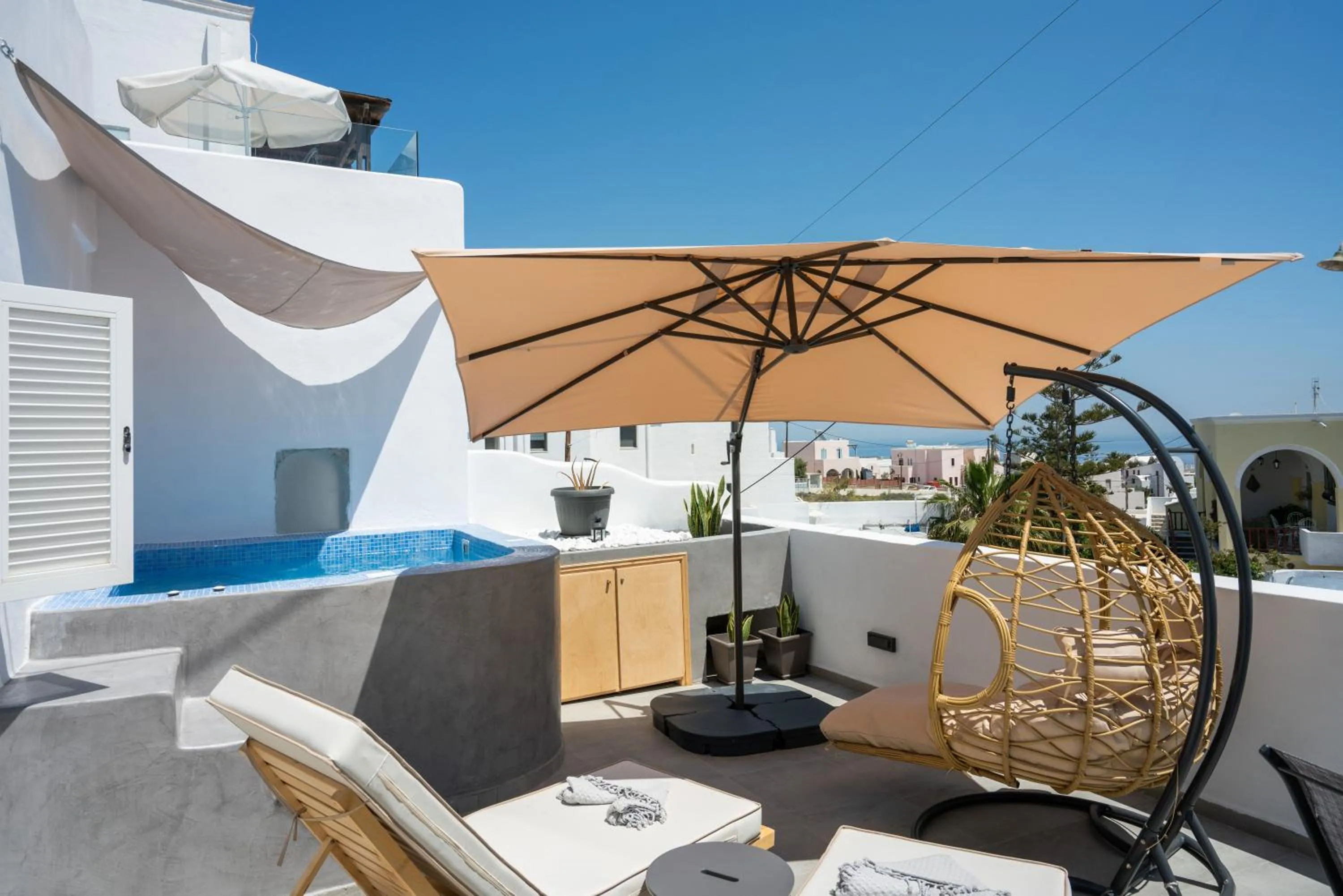 Balcony/Terrace in The Muses of Santorini Private Jacuzzi Suites