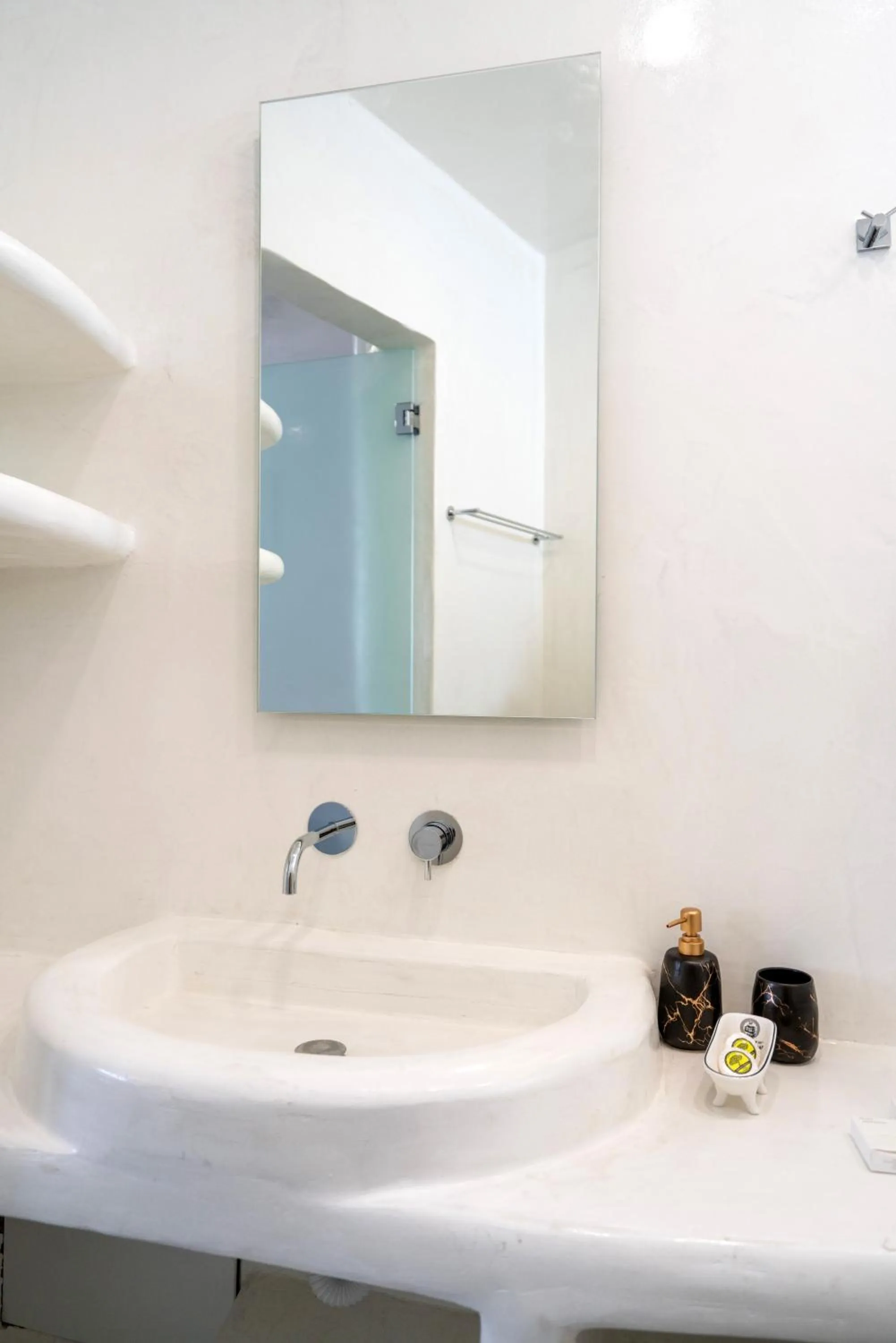 Bathroom in The Muses of Santorini Private Jacuzzi Suites