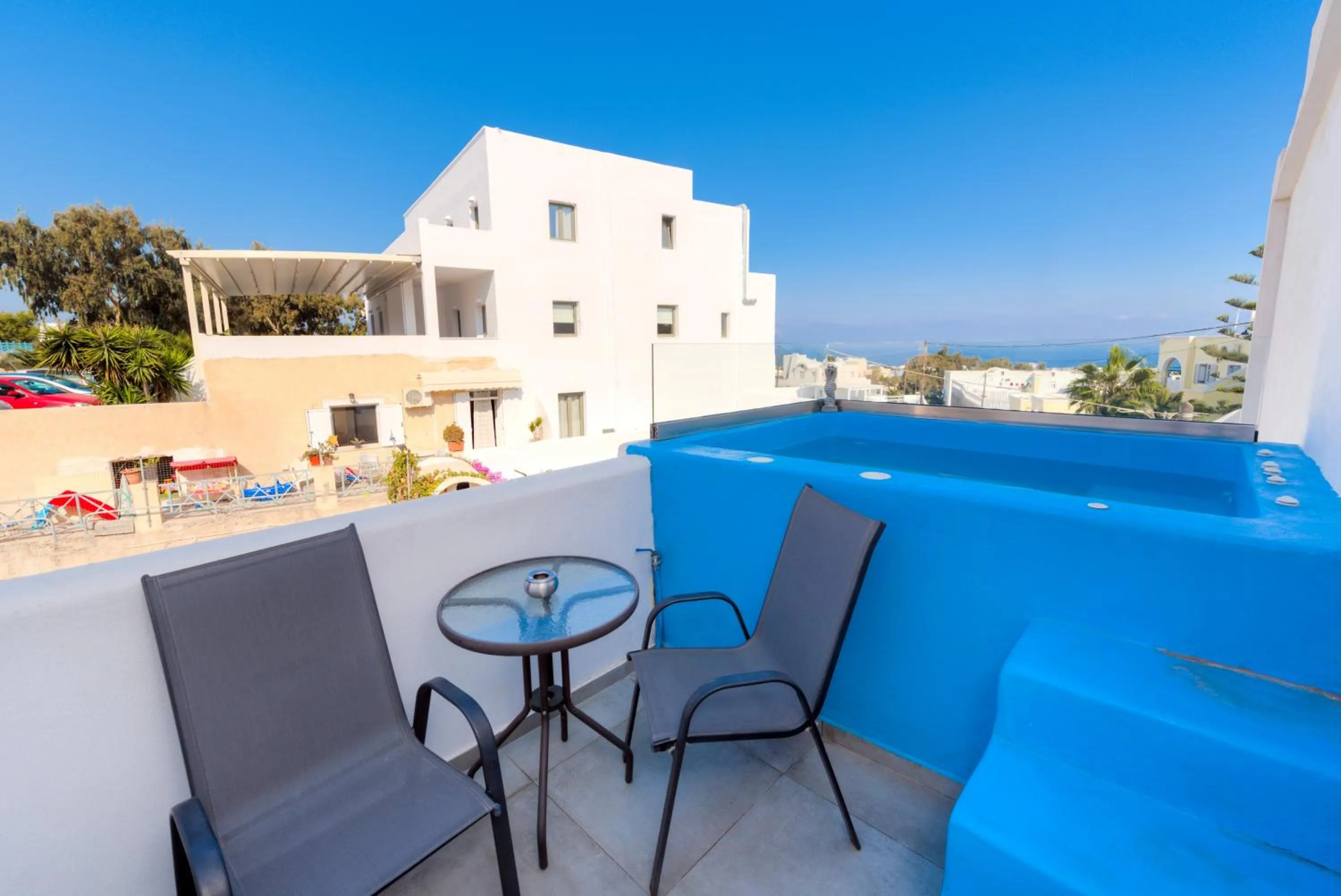 Balcony/Terrace in The Muses of Santorini Private Jacuzzi Suites
