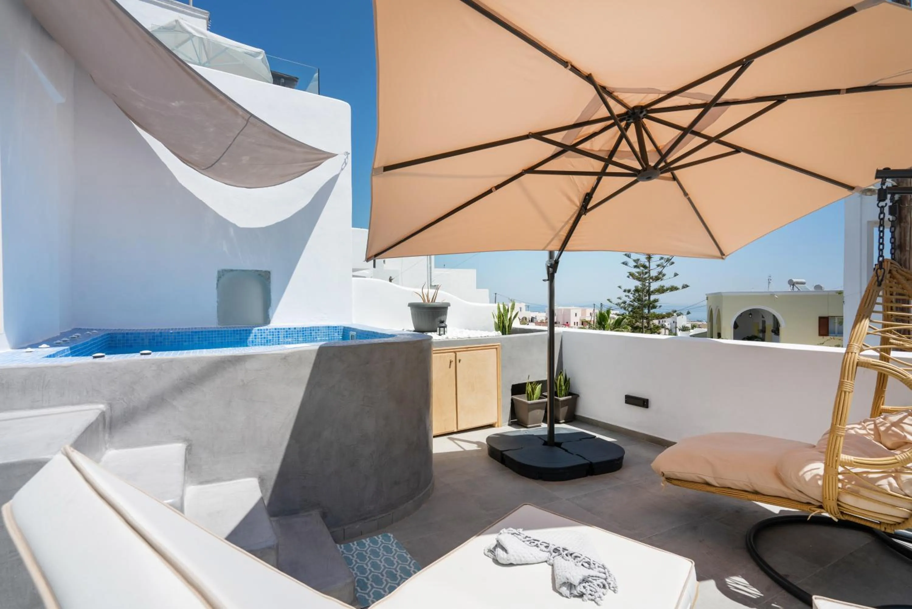 Balcony/Terrace in The Muses of Santorini Private Jacuzzi Suites