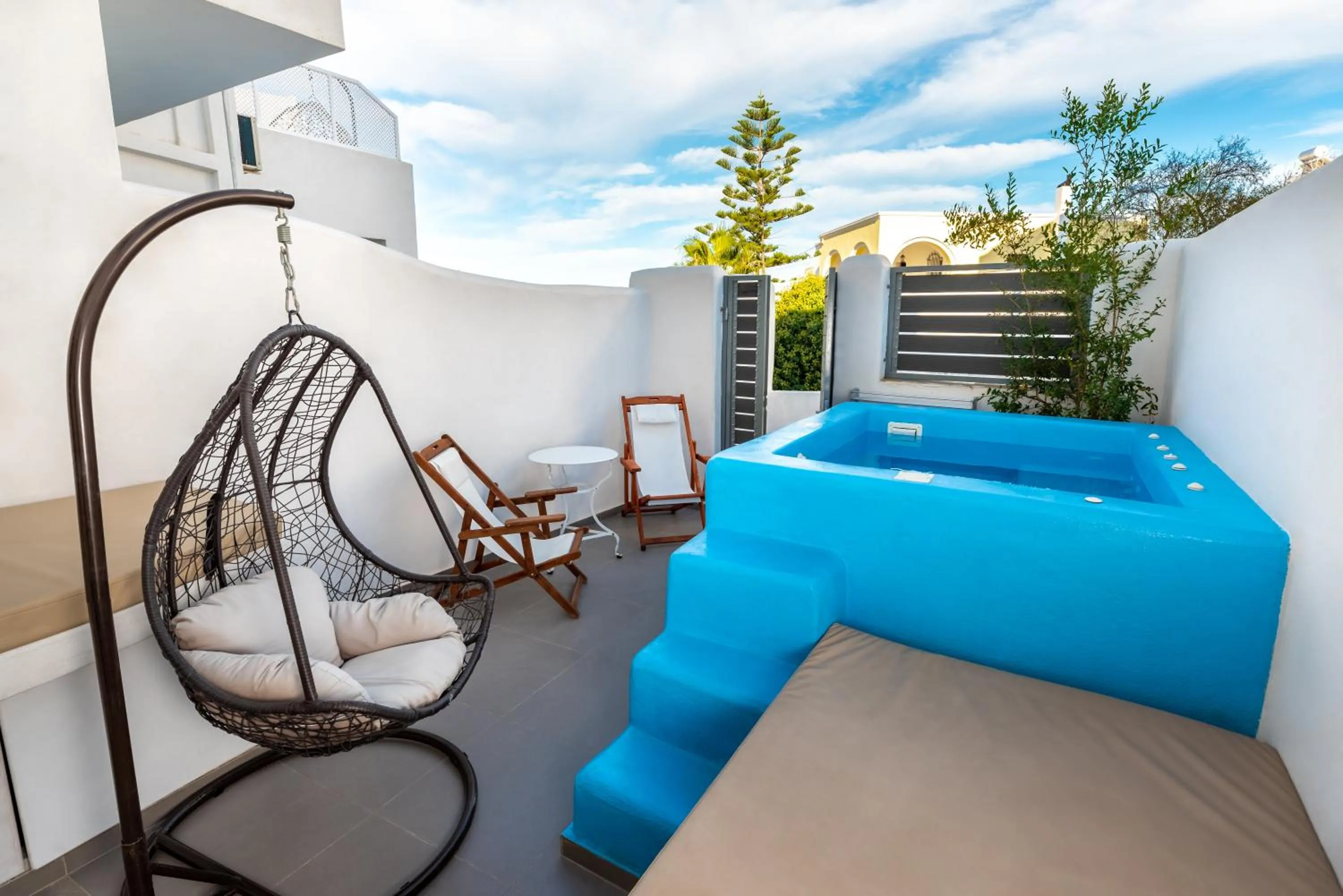 Patio in The Muses of Santorini Private Jacuzzi Suites