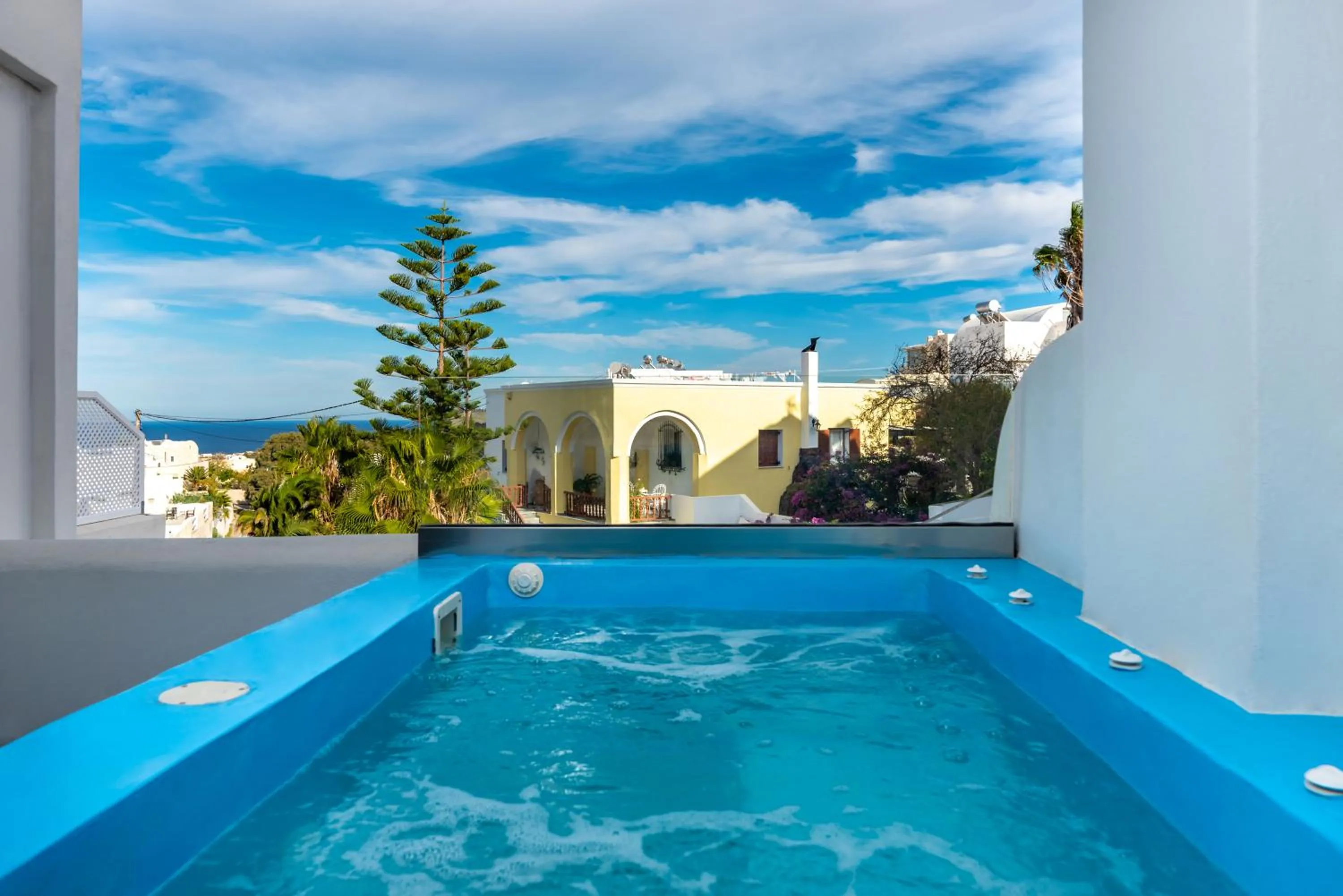 Balcony/Terrace in The Muses of Santorini Private Jacuzzi Suites