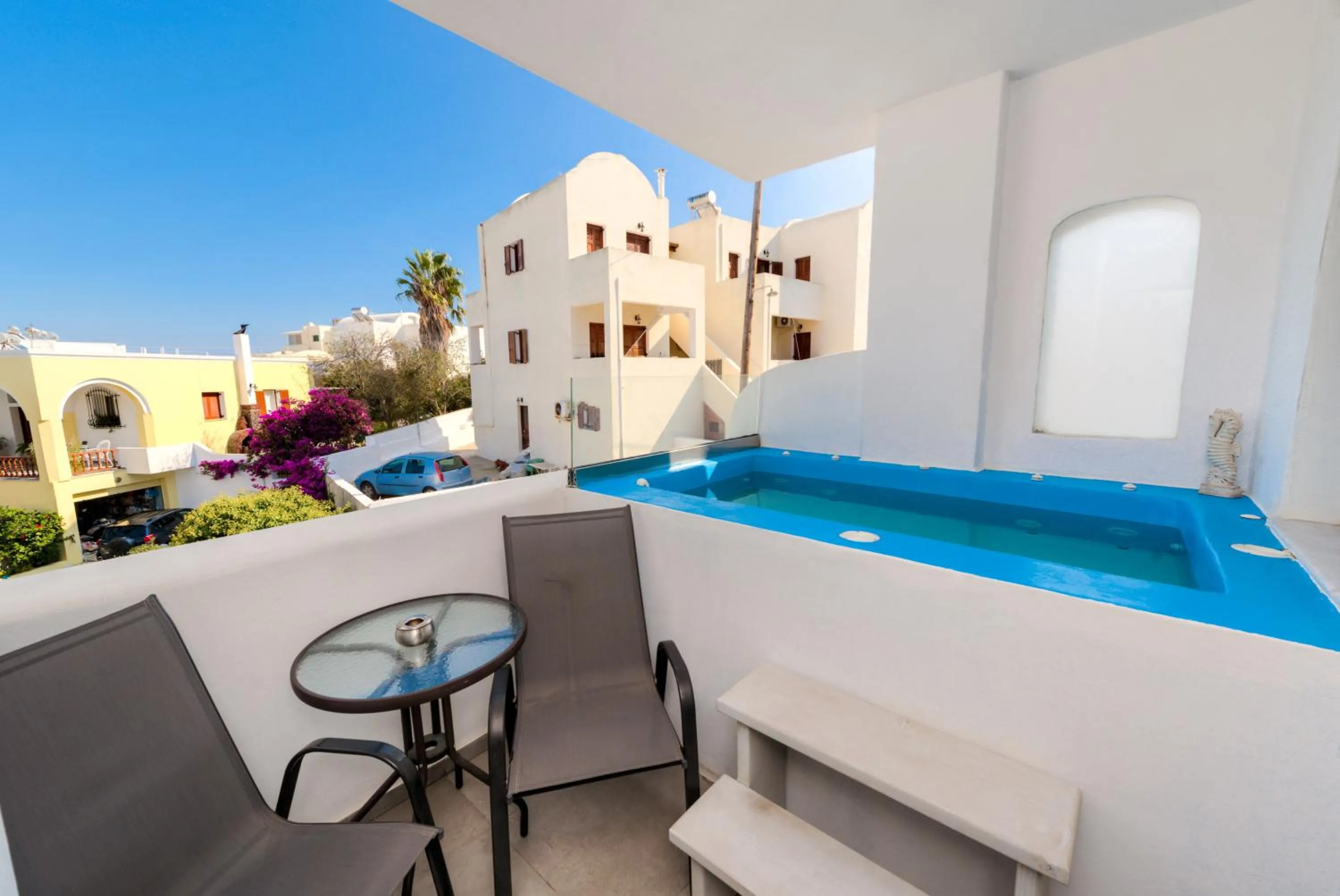 Balcony/Terrace in The Muses of Santorini Private Jacuzzi Suites