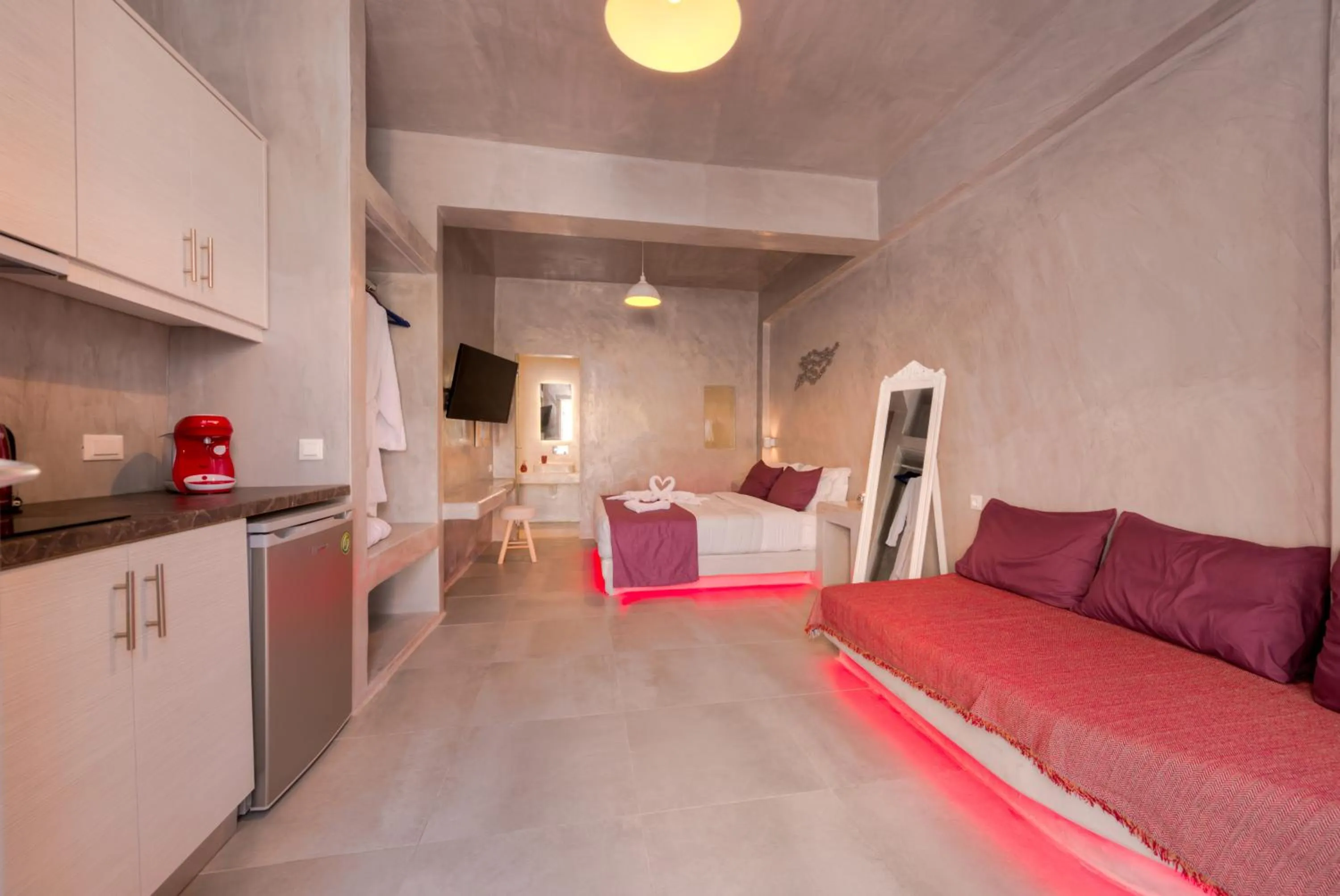 Kitchen or kitchenette in The Muses of Santorini Private Jacuzzi Suites