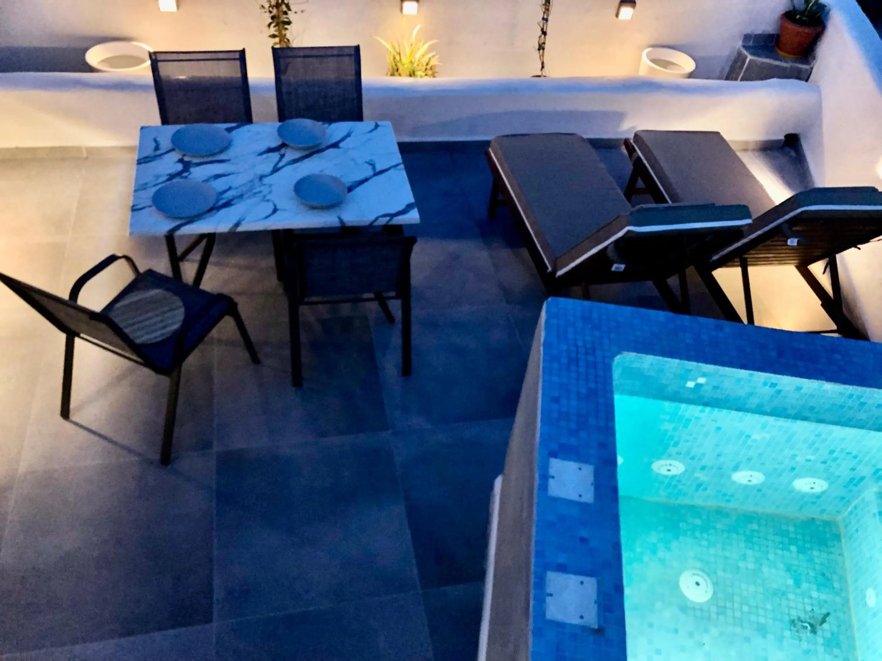 Balcony/Terrace in The Muses of Santorini Private Jacuzzi Suites